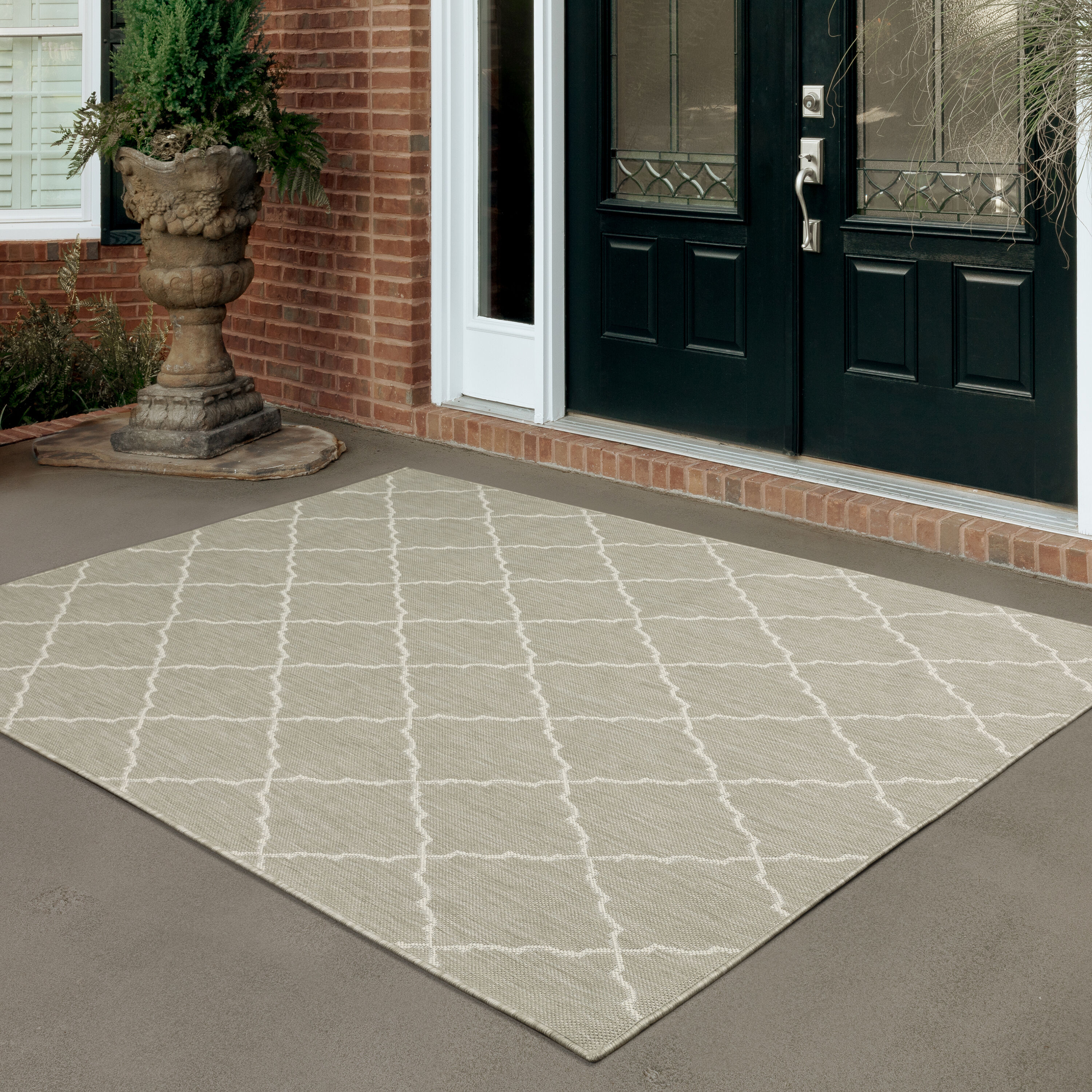 Archer Lane 722PORT5H7L Kirkwood 8 x 10 (ft) Flatweave Polypropylene Gray Rectangular Indoor Geometric Moroccan Area rug