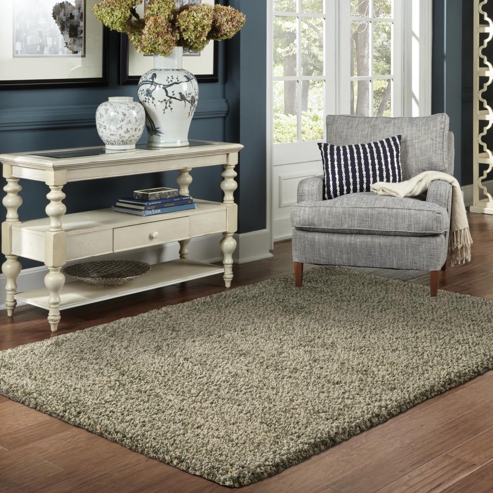 Archer Lane Outlet 8 X 11 (ft) Blue-ivory Solid Area Rug in the Rugs ...