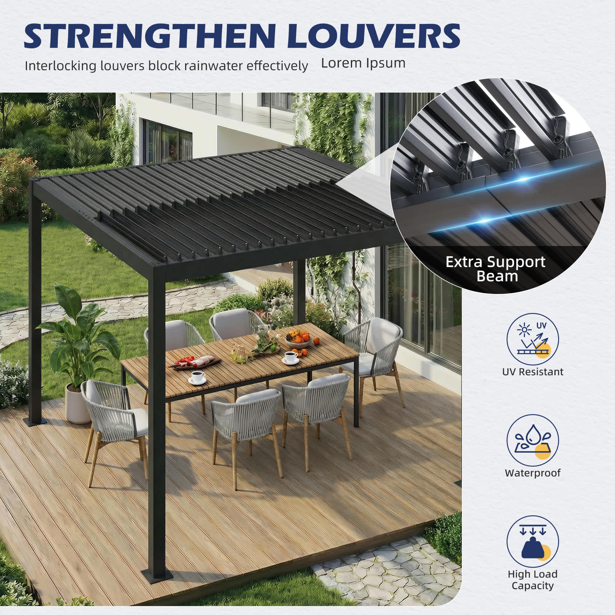 U-HOMY WQ-260BK-SG Pergolas-2 - View #5