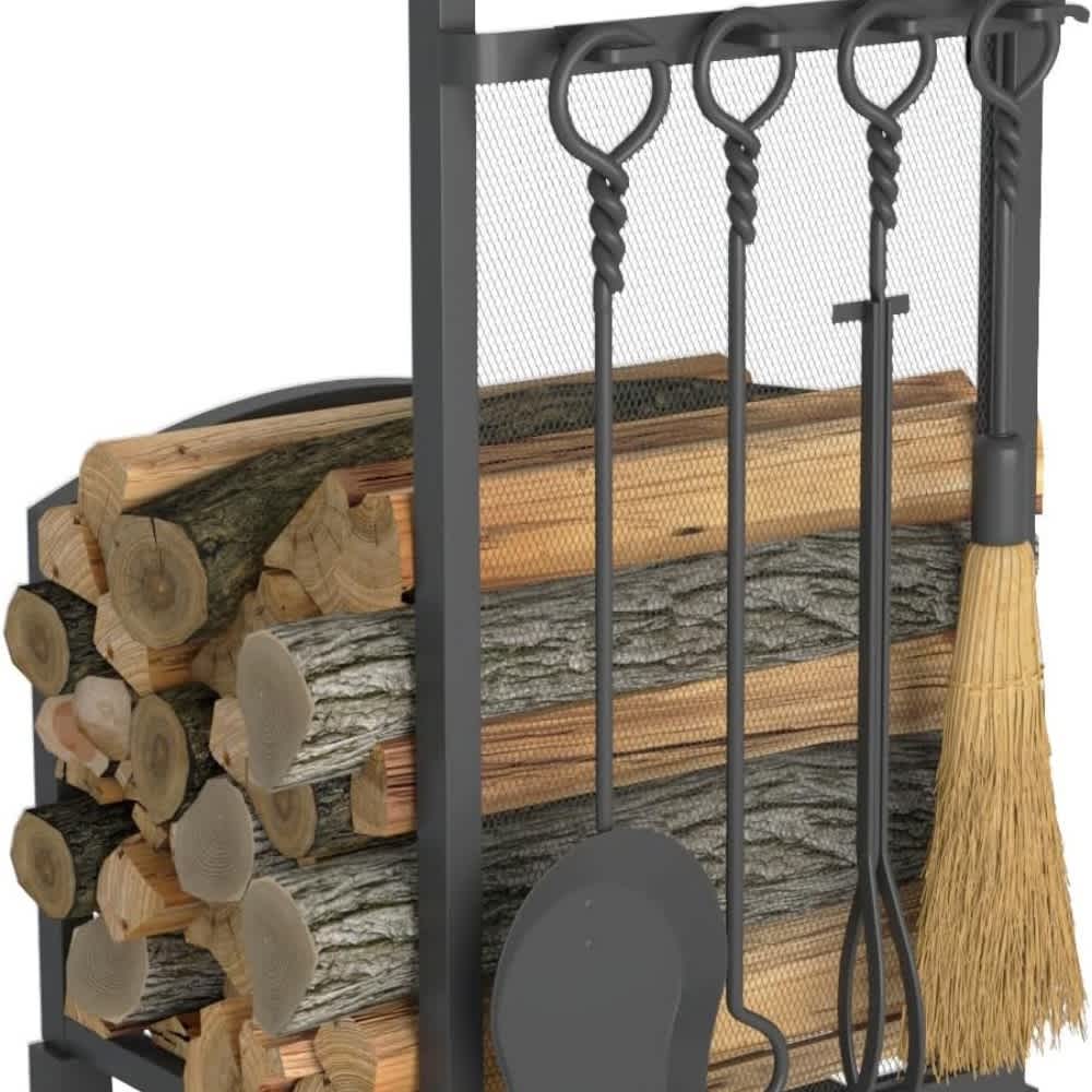 Rbied AD-04 Fireplace Log holder with Fireplace Tools