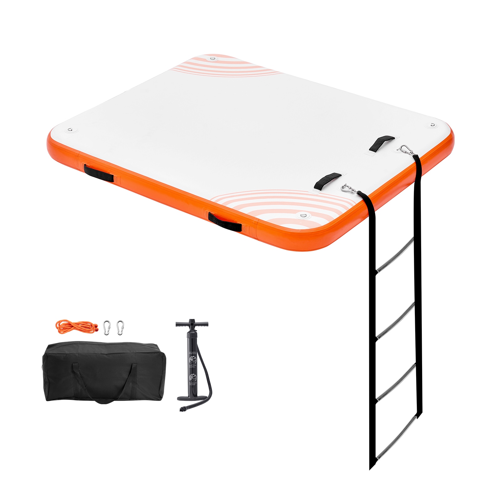 VEVOR SCCQFT6X5FTP02243V0 Inflatable Floating Dock 6 x 5FT Inflatable Dock Platform Non-Slip Water Floating Dock Mat with Portable Carrying Bag and Detachable Ladder Floating Platform Island Raft for Pool Beach Ocean