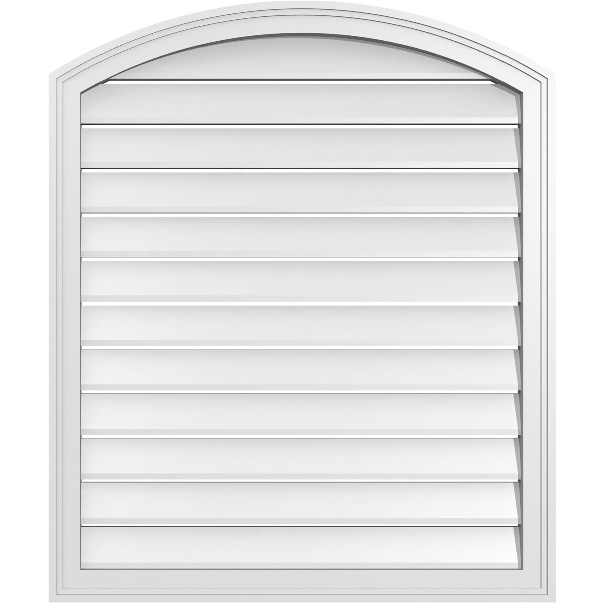Ekena Millwork GVPAR32X3802SF 32-Inches x 38-Inches Off-white Round top PVC Gable Louver Vent