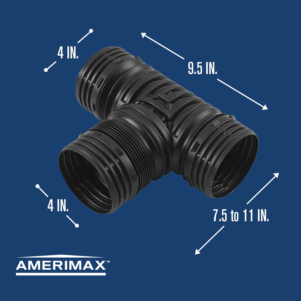 FLEX Drain By Amerimax 4-in X 4-in 45-Degree Corrugated Tee Fittings In ...