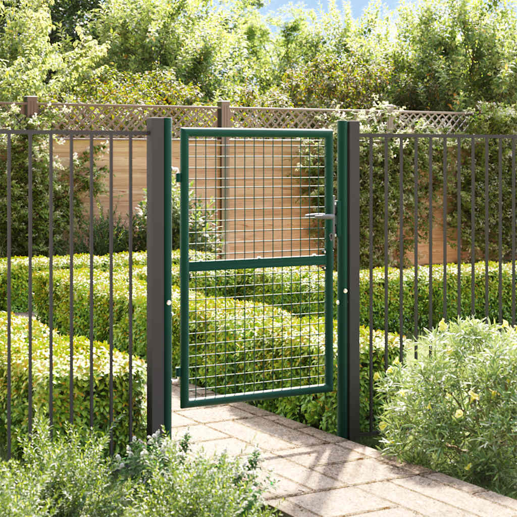 Tinyhomie Fence Gate Steel 39.4 x 49.2 in. Green