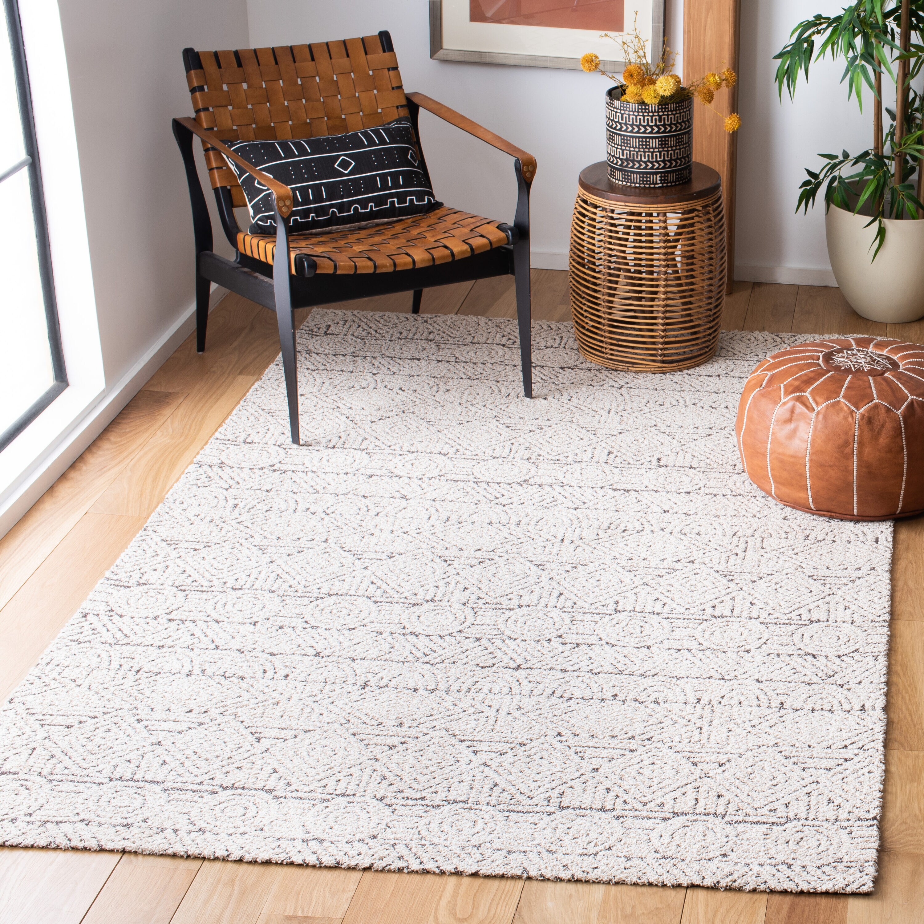  Classic Vintage 901 Natural/Ivory Bohemian 4ft x 6ft Small Rectangle Rug