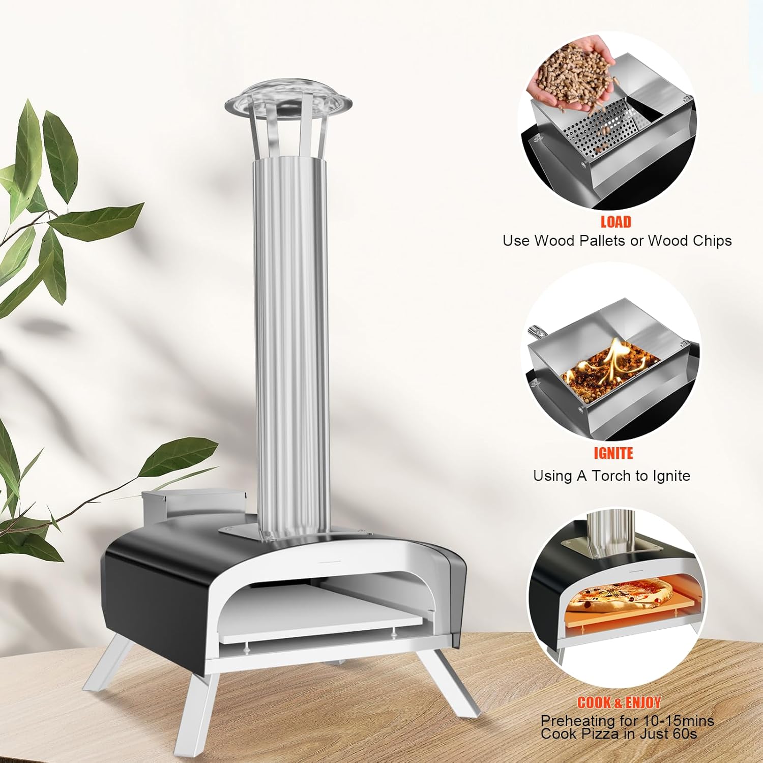 Qeetex PSKX-PIS-0103ORJU Outdoor-Pizza-Ovens - View #3