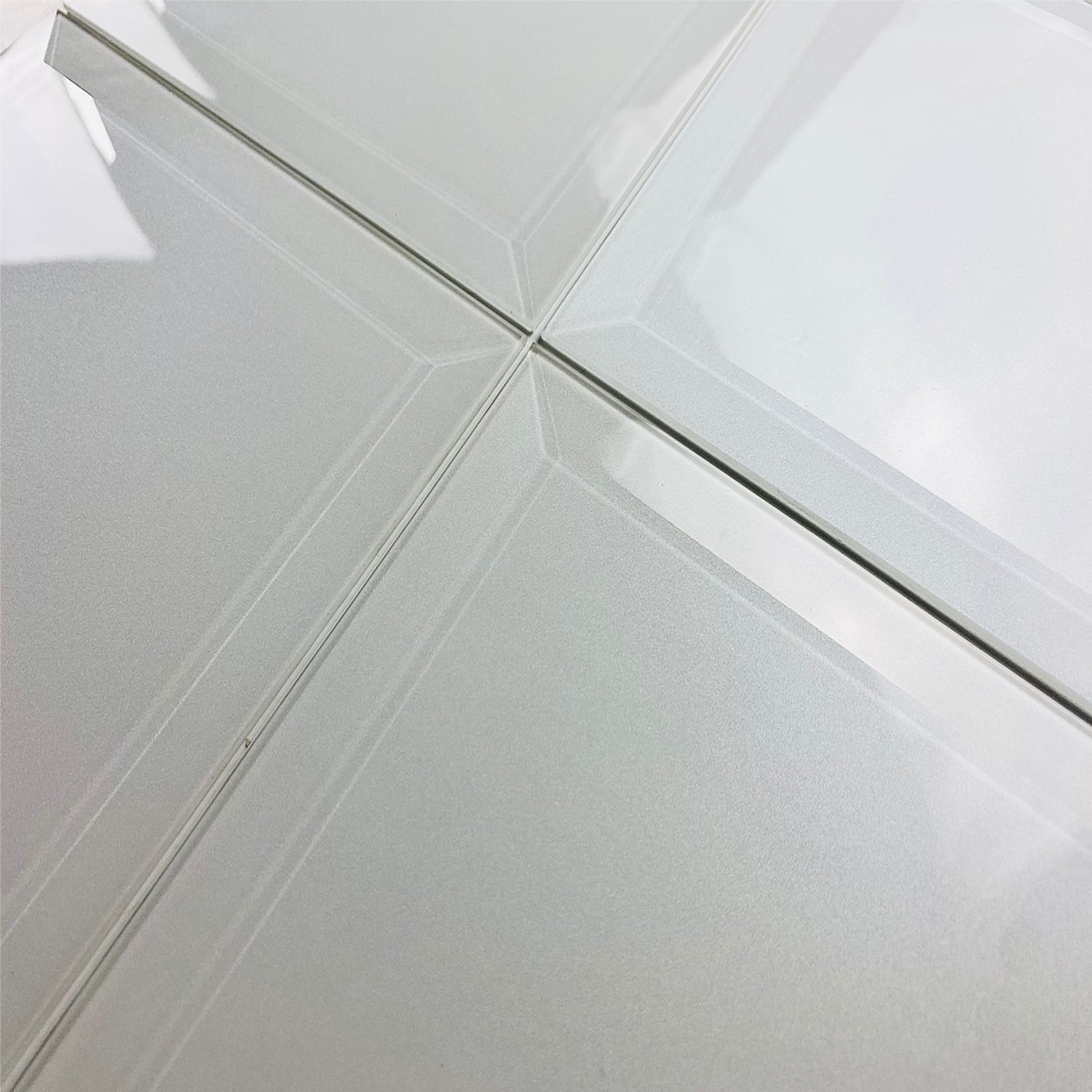 Frosted Elegance 8x8 Glossy White Glass Wall Tile