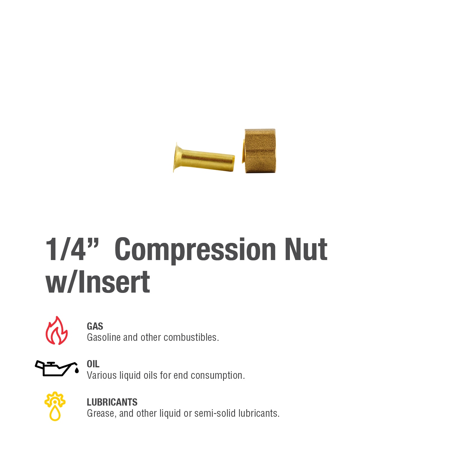 Proline Series 1/4-in Compression Nut Fitting in the Brass
