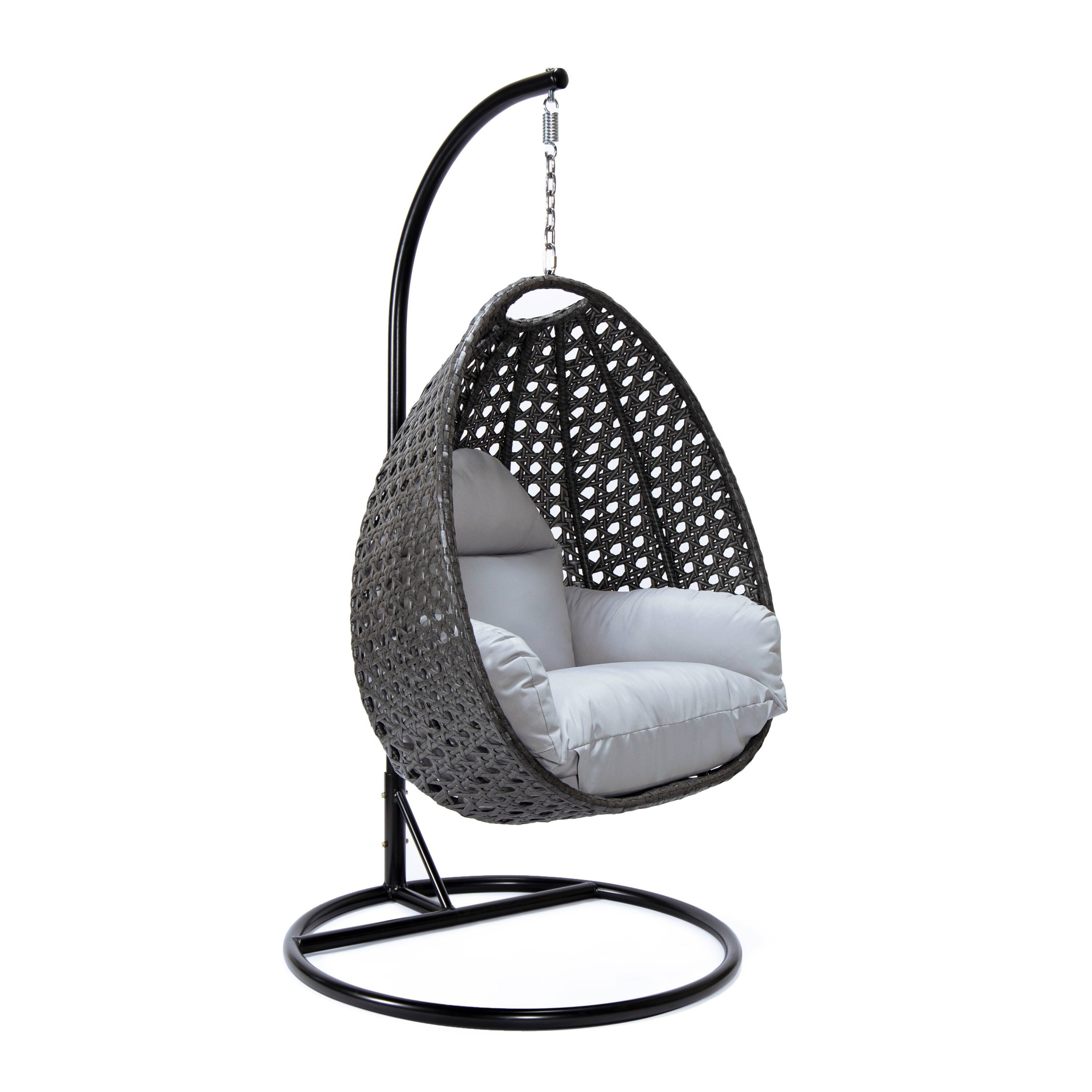 Leisuremod ESCCH-40LGR Egg Swing 1 -person Light Grey Outdoor Swing