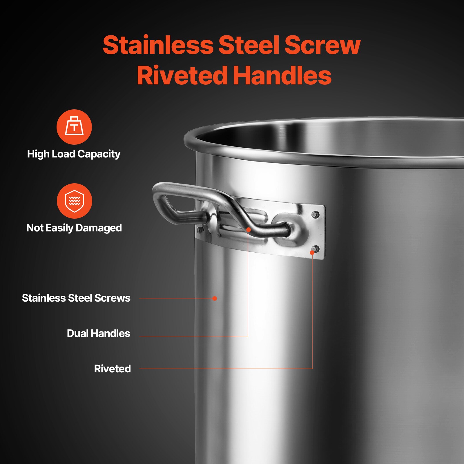 GIVIMO Stainless Steel Pot 24-QT Stovetop Soup and Stew Cooking Pot with Glass Lid Riveted Handles and Composite Bottom for Family Batch Meals Pasta Stock and Boiling Stockpot