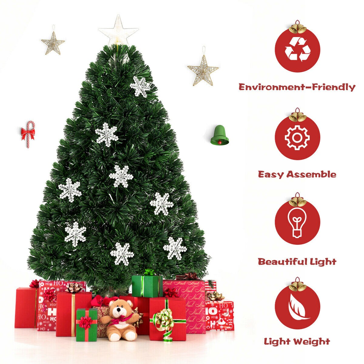 WELLFOR 4-ft Pre-lit Artificial Christmas Tree in the Artificial ...