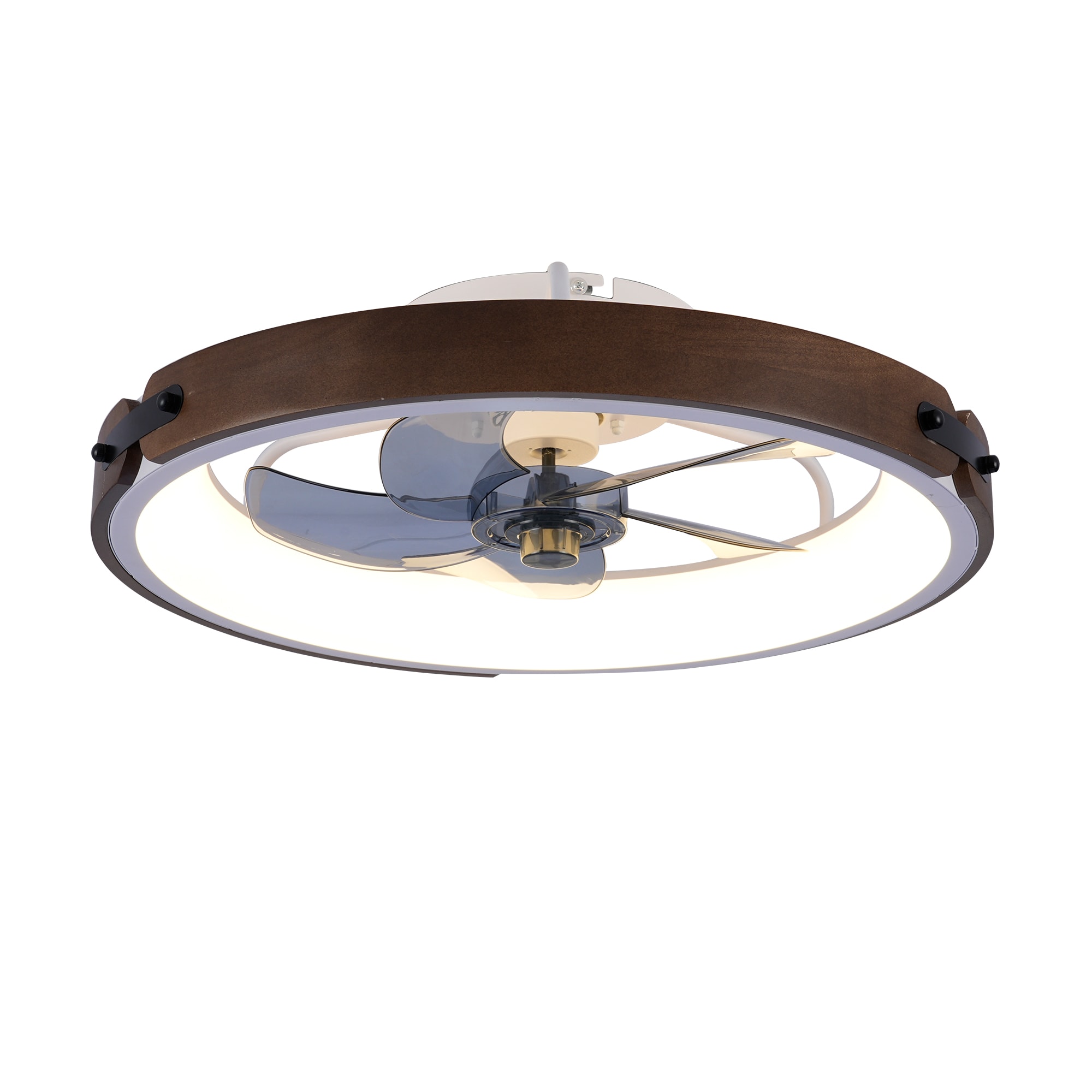 SUNALLY 20 in Ceiling Fans with Lights Kit LED and Remote Control 3000 6500K Dimmable Modern Flush Mount LED Fan Light 6 Speeds Quiet DC Motor for Living Room Bedroom Kitchen Wood White