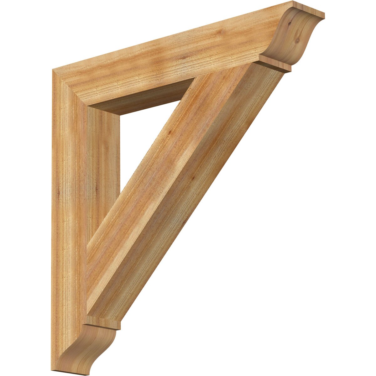 Ekena Millwork BKT06X38X38TRA01RWR Traditional traditional rough sawn 6-in x 38-in x 38-in Western red cedar Brown Wood Standard bracket
