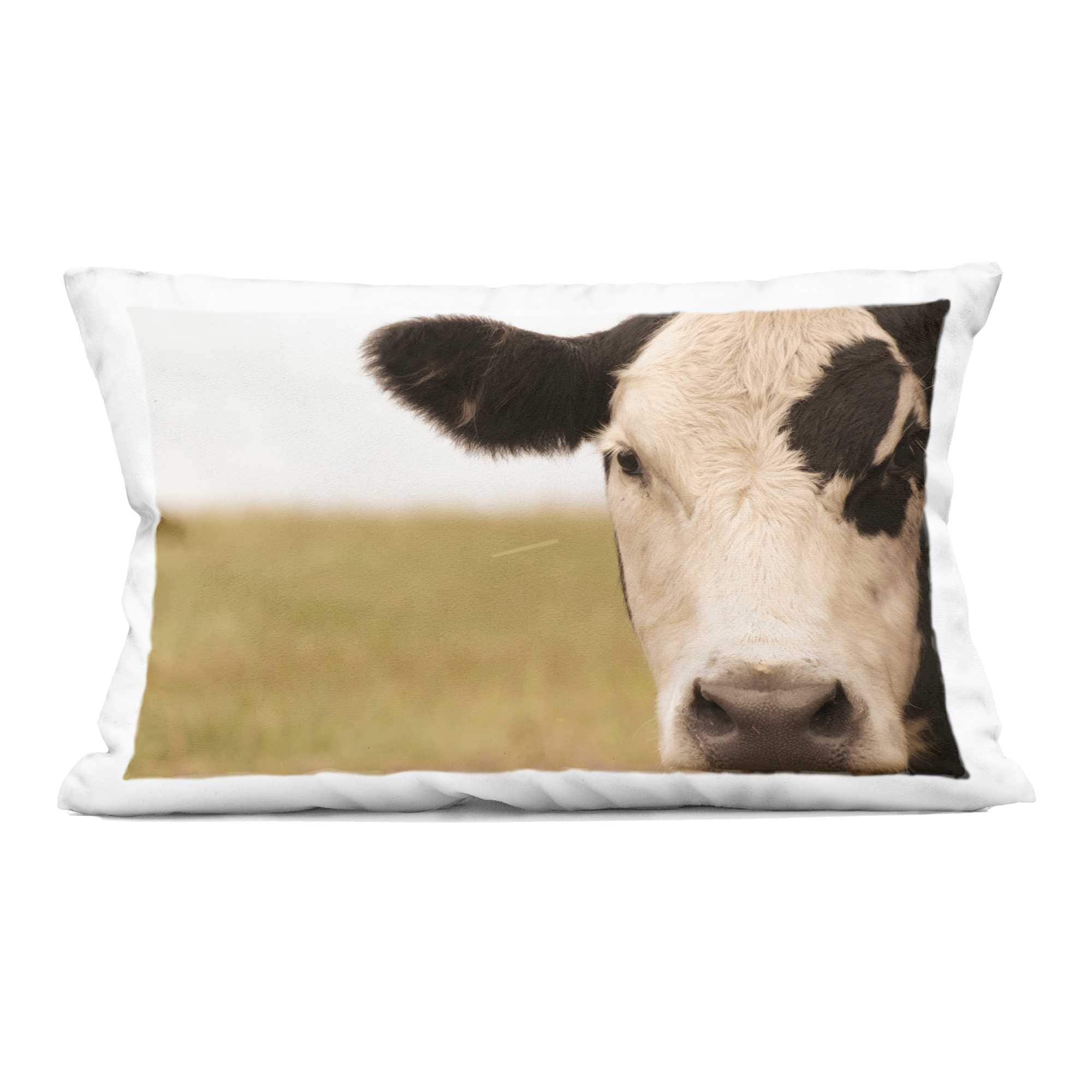 Stupell Industries PLQ-109-RCW-14X20 Rustic Cow Stare Decorative Printed Throw Pillow design by J:L Design 14 x 20