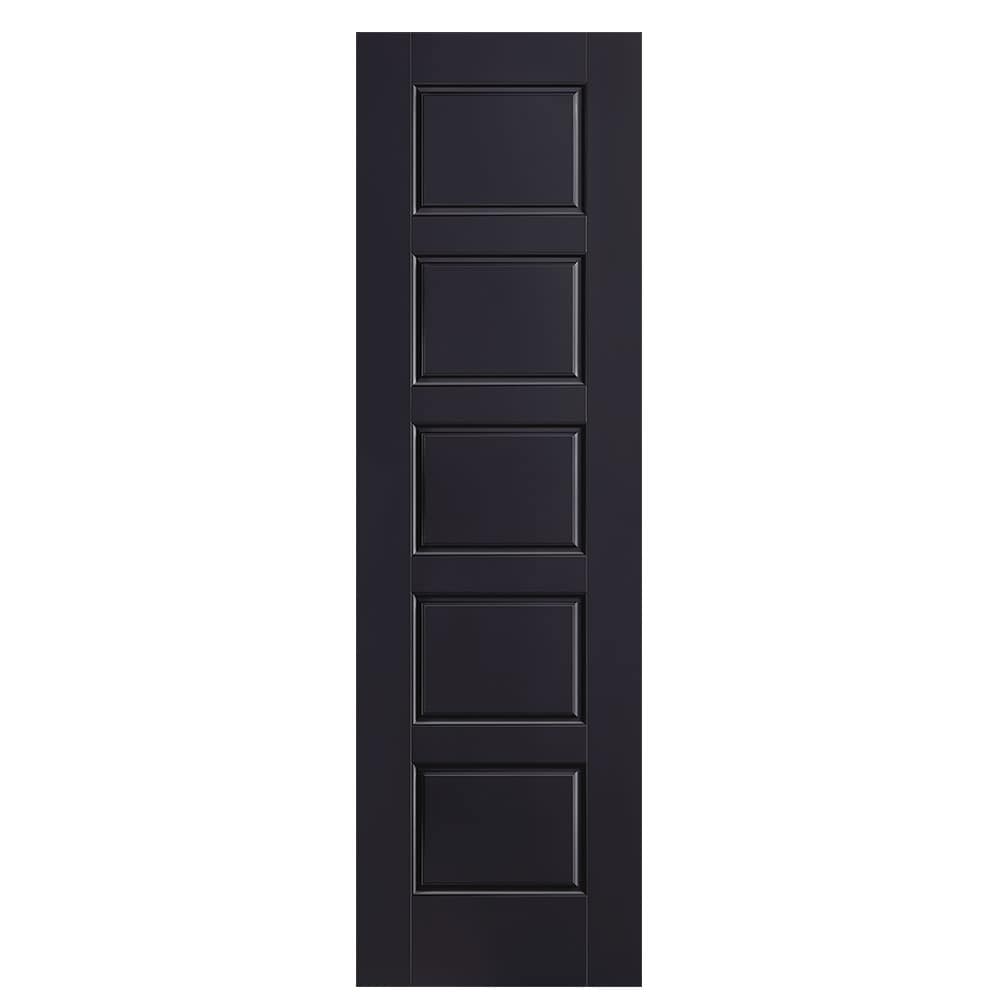 Masonite 1444593 Riverside 24-in x 80-in Midnight 5-panel equal Smooth Solid core Prefinished Molded composite Slab Door