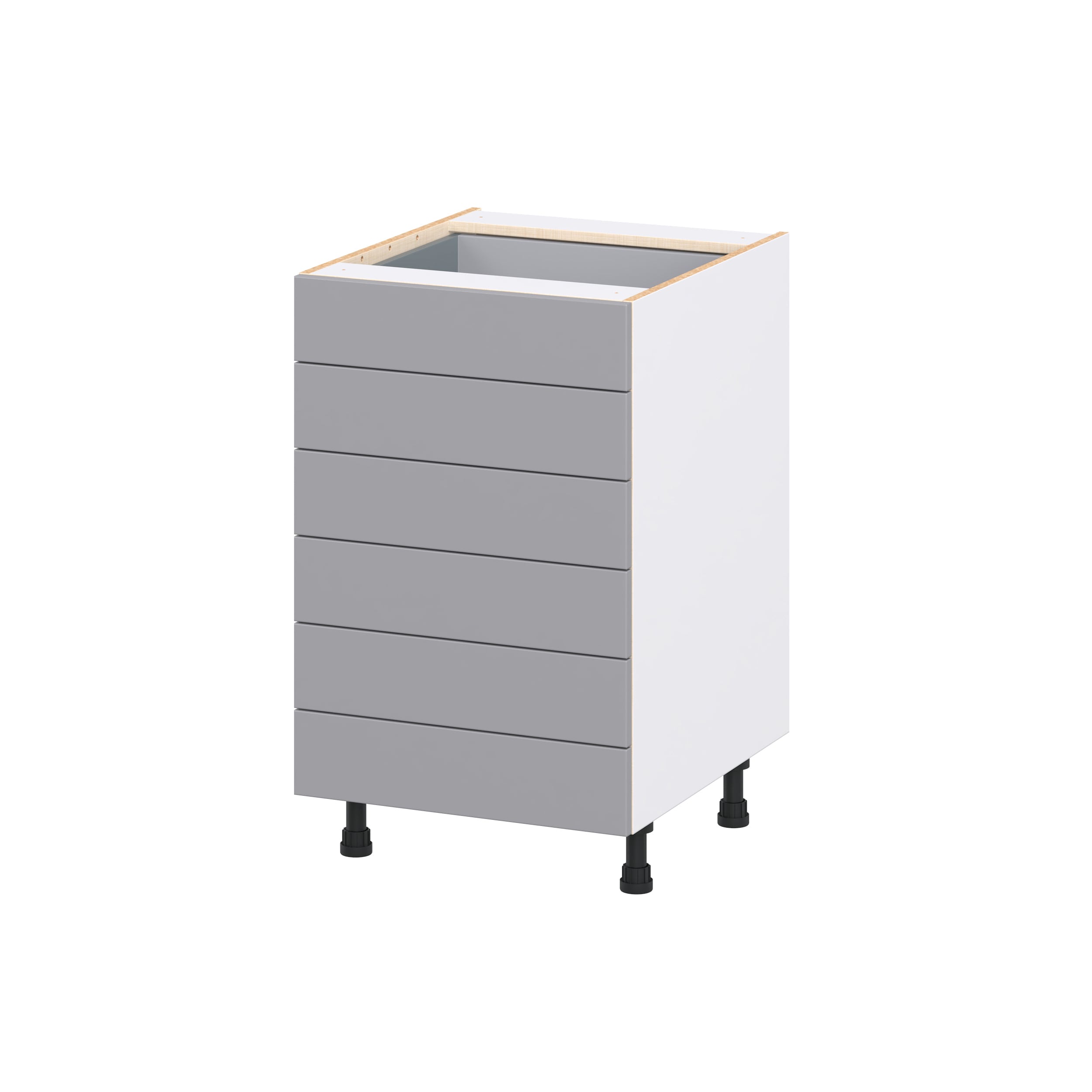 Hugo&Borg DSB6D21-BM Beaumont 21-in W x 34.5-in H x 24.5-in D Slate Gray 6 -Drawers Drawer Base Fully assembled Cabinet Recessed Panel Slab
