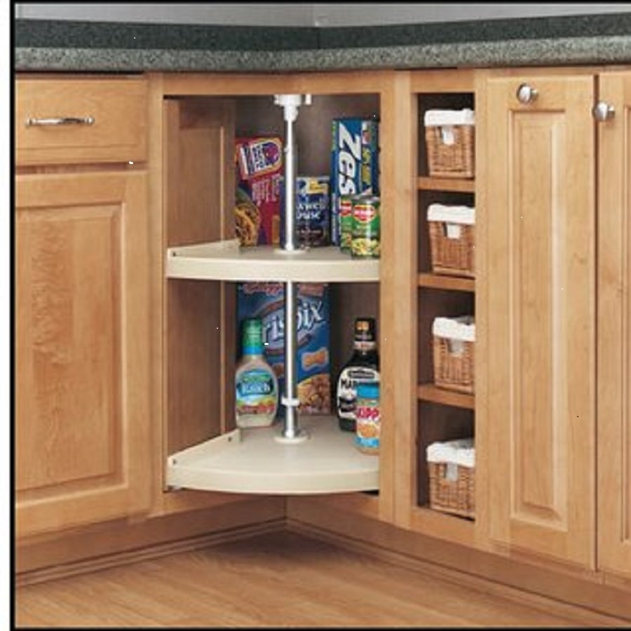 Rev-A-Shelf 2-Tier Almond Plastic Adjustable Height Pie-cut Cabinet ...