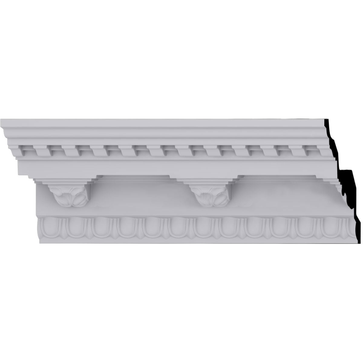 Ekena Millwork MLD08X09X12RO Rosetta 12-1/2-in x 7-ft 10-1/2-in Primed Urethane Crown Moulding