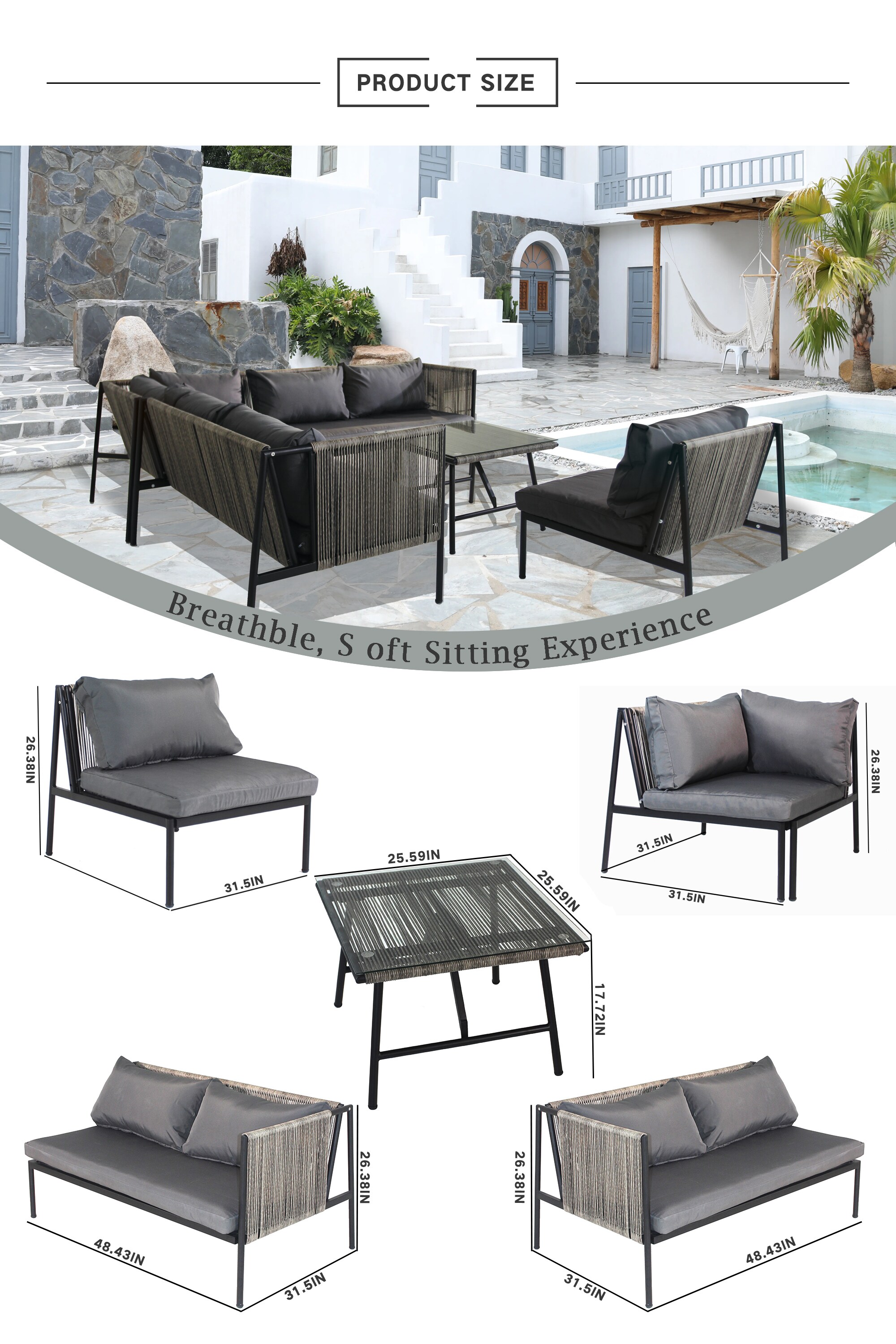 Oizaye ZWG-W2337S1 Patio-Conversation-Sets - View #13