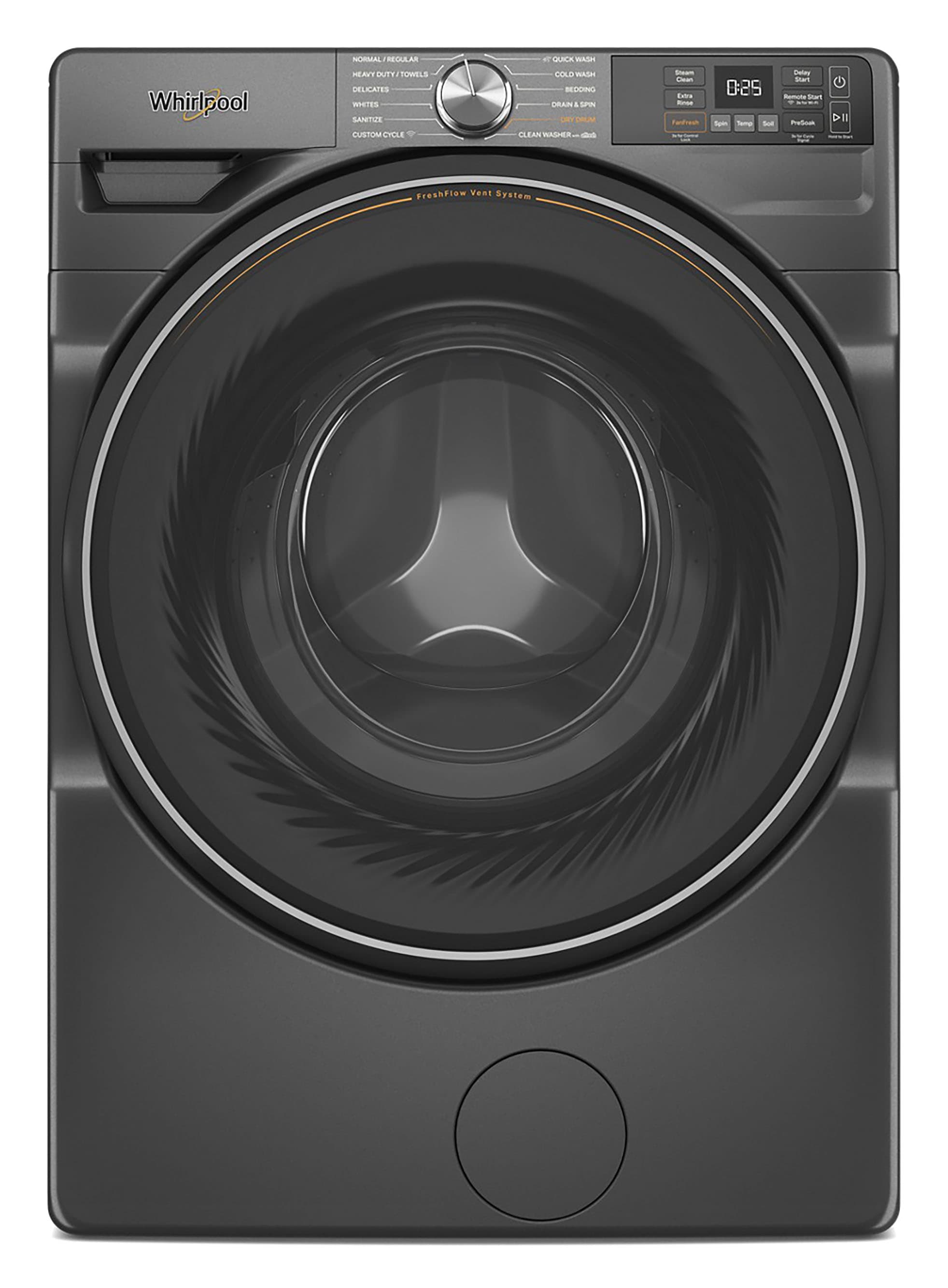 Whirlpool Stackable Large ( 4.5-cu ft ) Front-Load Washer with Steam Cycle ( Volcano Black )