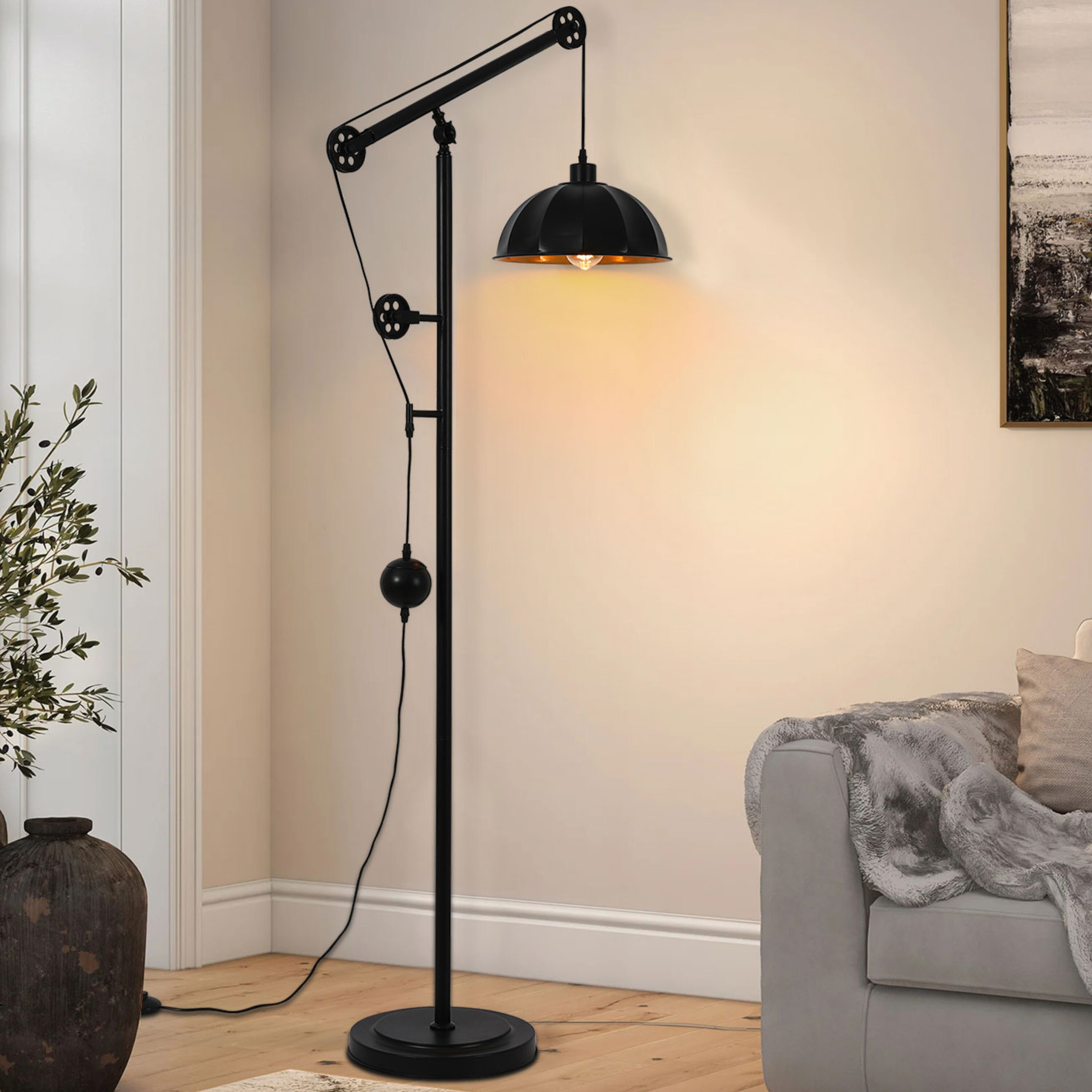 Fishing Rod Living Room Floor Lamp Metal Single Minimalistic