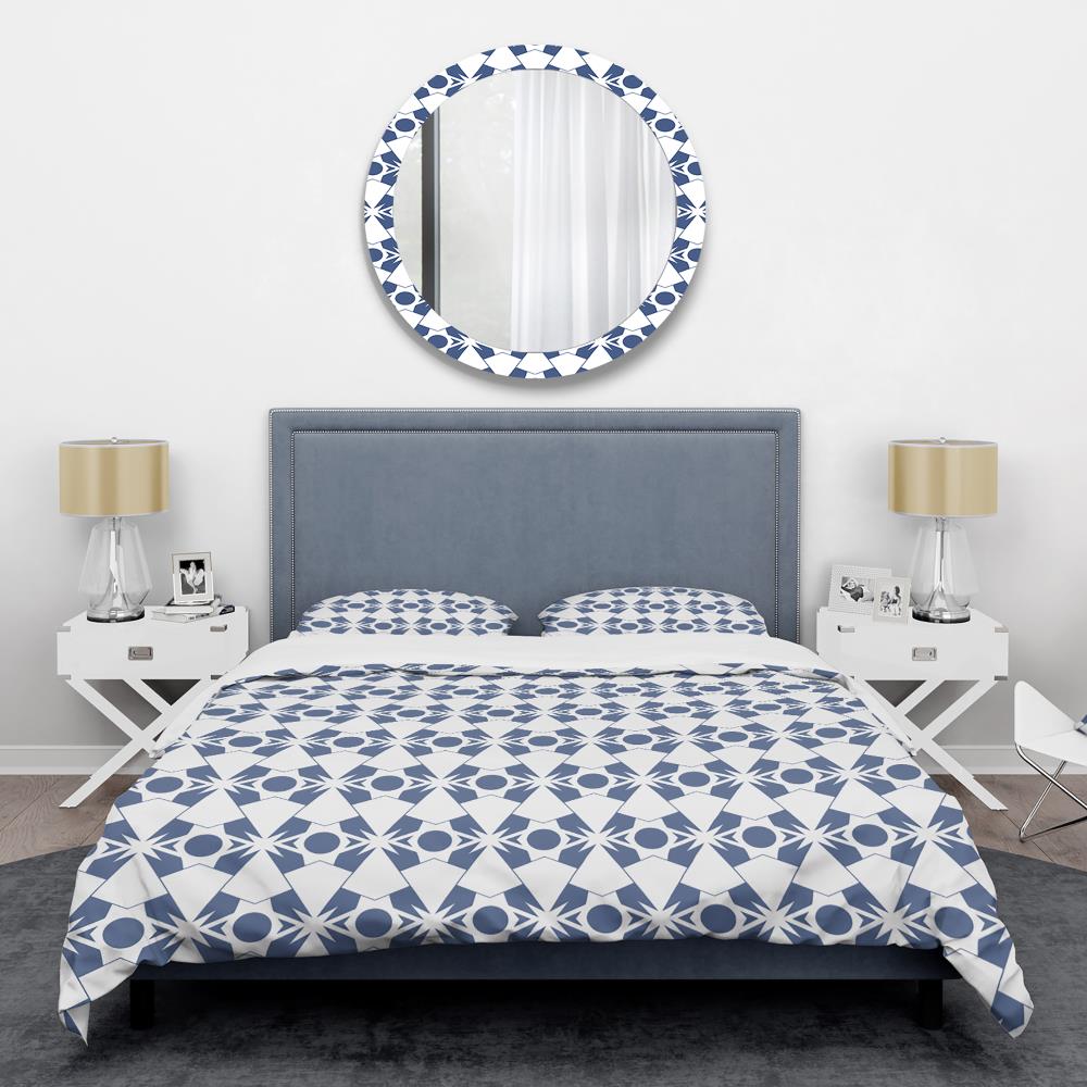 Designart BED24459-K 3-Piece Blue King Duvet Cover Set