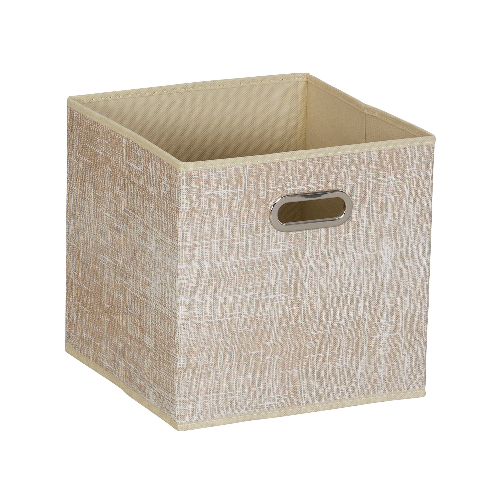 Tan Fabric Collapsible Storage Cube Set of 6