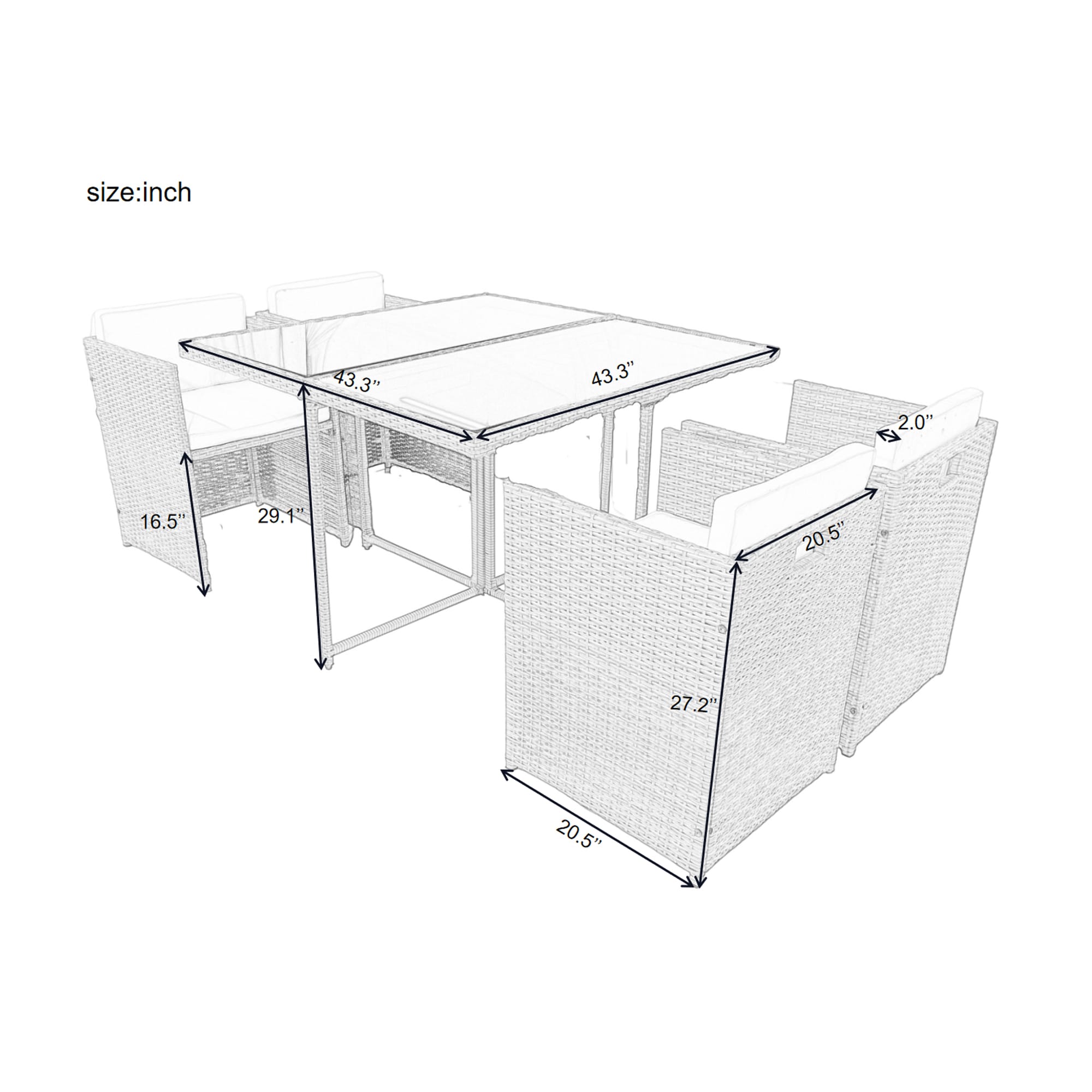 Nestfair PD20018E Patio-Dining-Sets - View #8