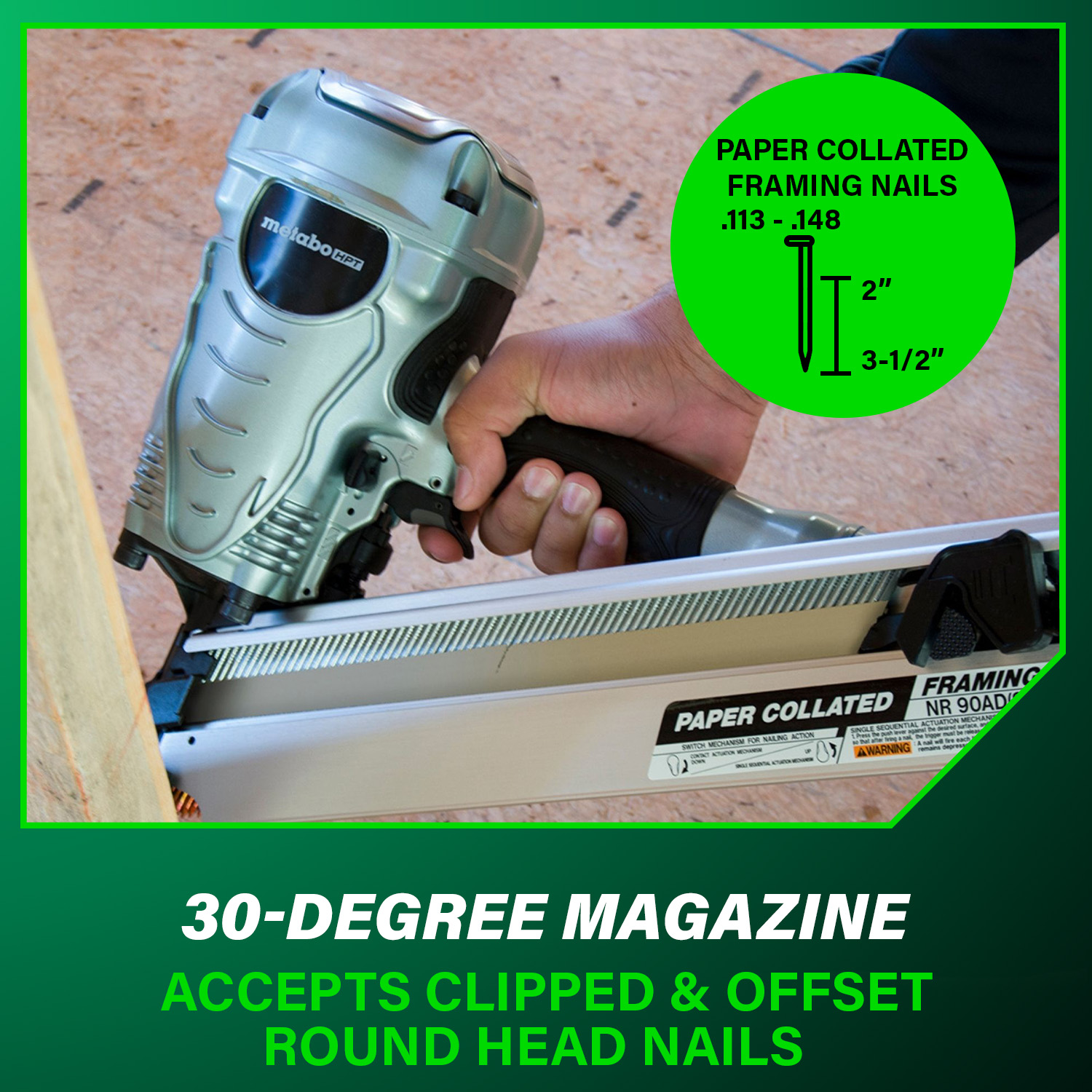 Metabo HPT NR90ADS1M Cordless-Nailer - View #8