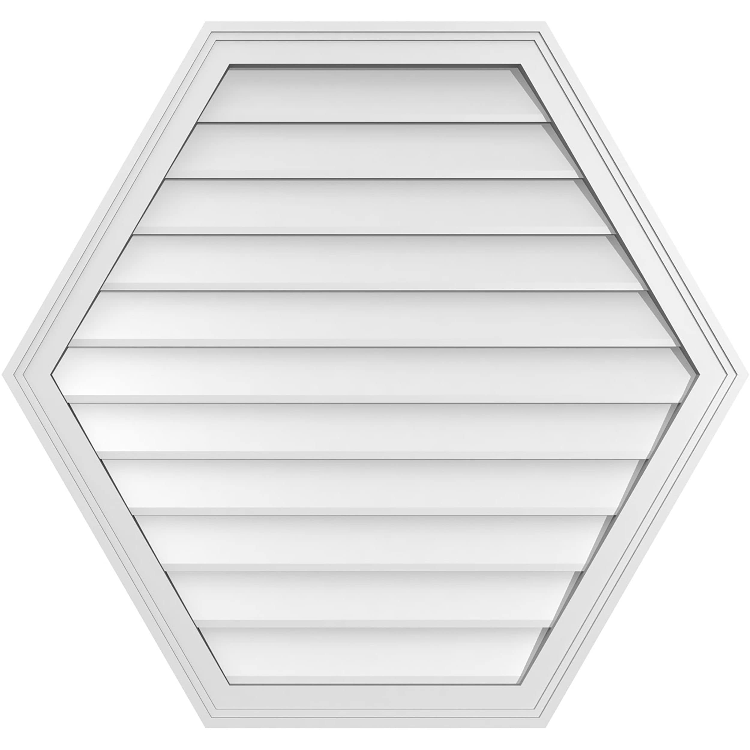 Ekena Millwork GVPHP36X3402SN 36-Inches x 34-Inches Off-white Peaked PVC Gable Louver Vent