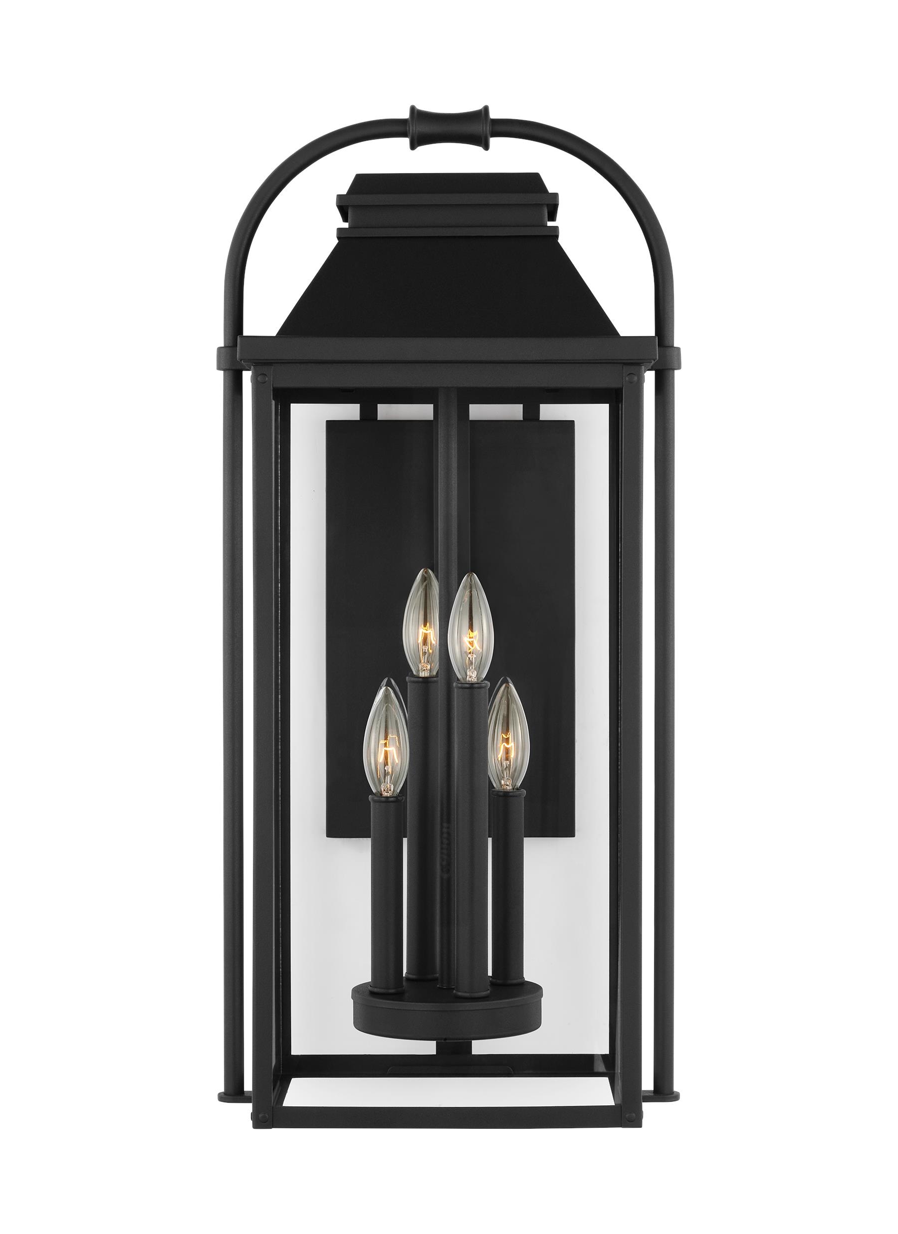 Generation Lighting OL13202TXB Wellsworth 4 -Light 26.875-in H Black Hardwired Outdoor Wall Light