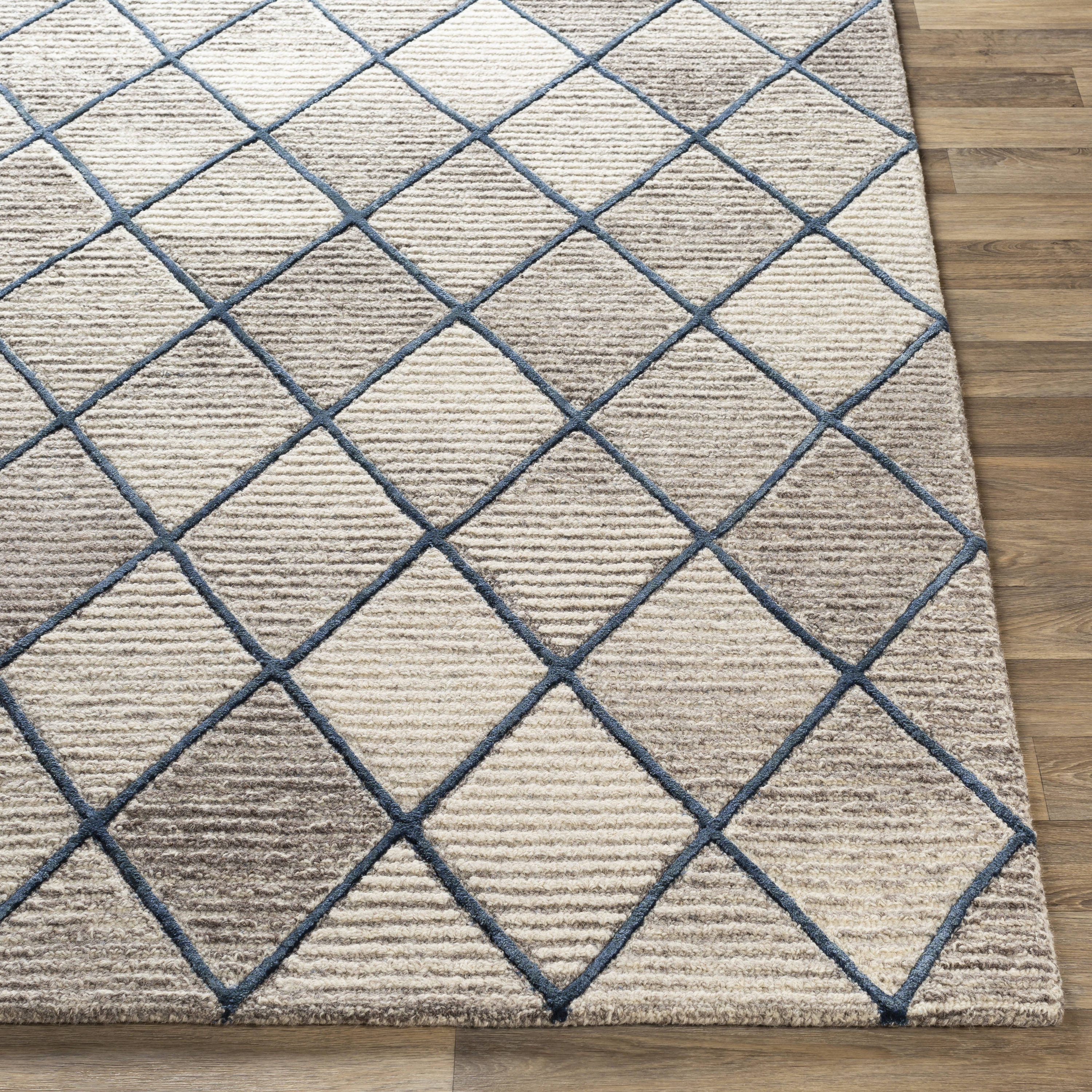 Handmade Blue Wool and Viscose Tufted 8' x 10' Area Rug