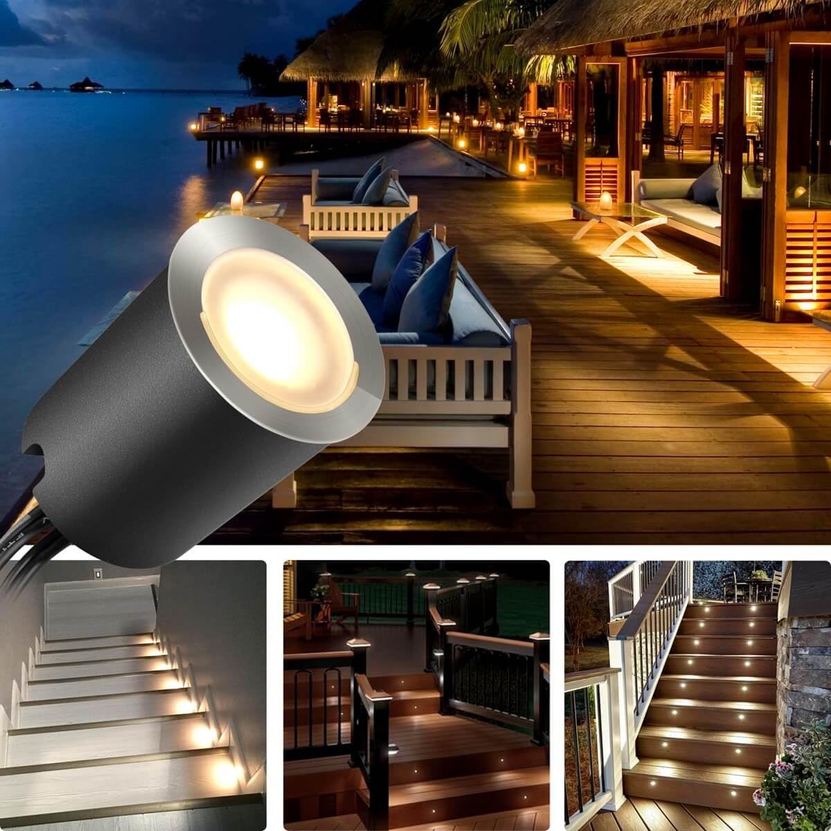 SMY Lighting Recessed LED Deck Light Kits with Protecting Shell 32mm In ...