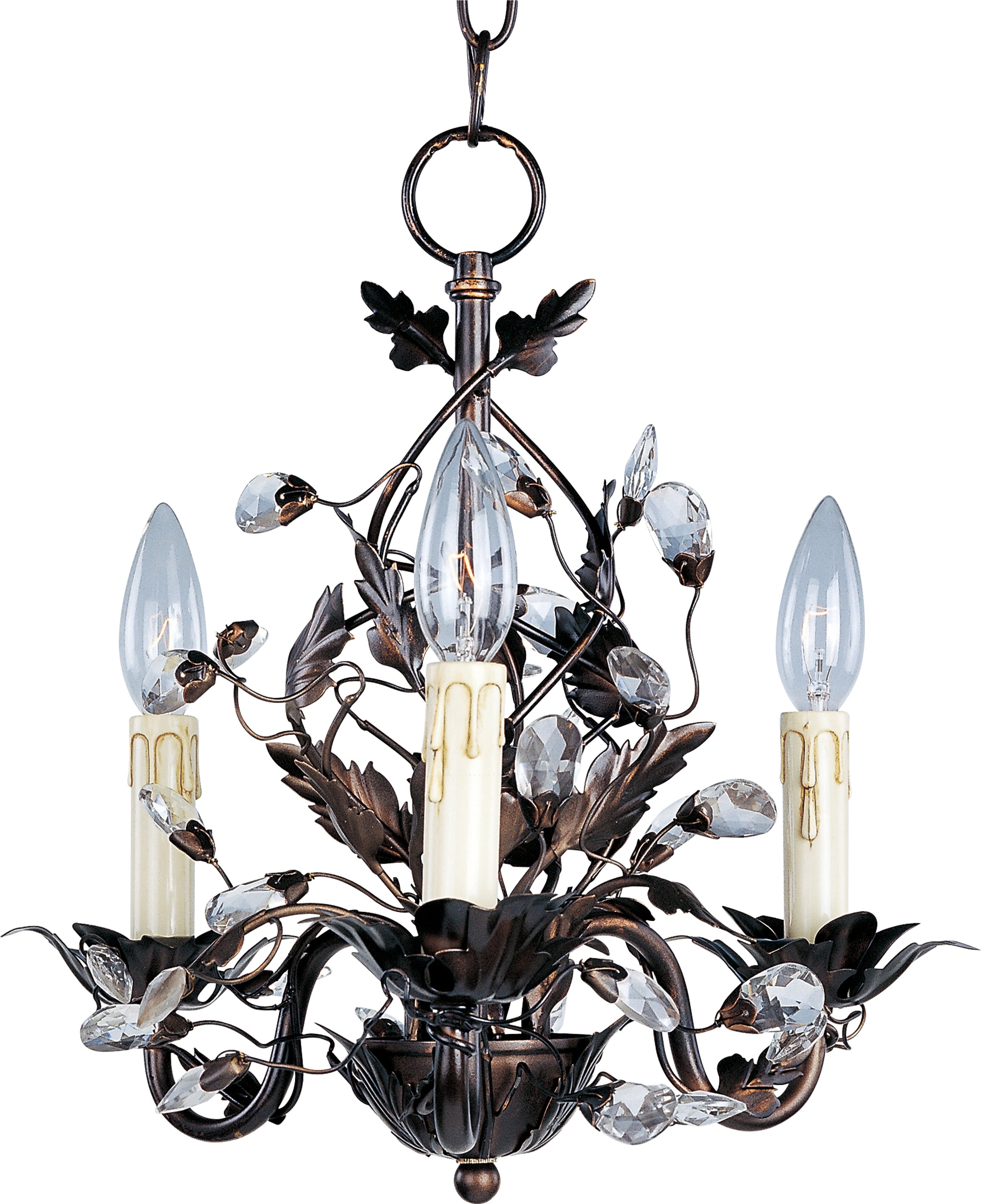 Maxim Lighting 2855OI Elegante 3 -Light Oil-rubbed Bronze French country/cottage For Use in Bedrooms, Dining Rooms, Foyers, Kitchens, Living Rooms Chandelier
