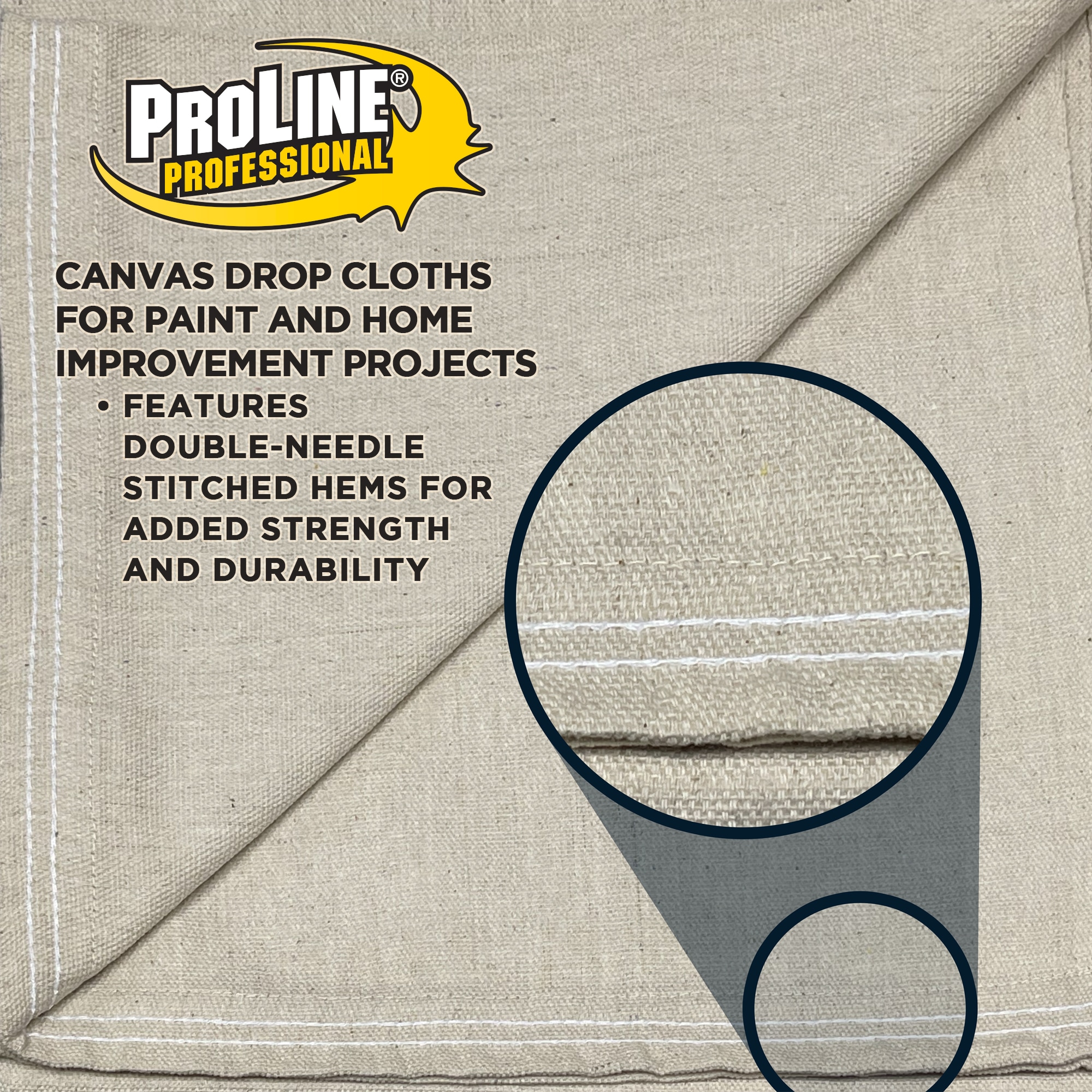 Canvas Drop Cloth 6x9 ft Pack of 2 - Odourless Painters Drop Cloth for  Painting Cotton Canvas Tarps for Floor & Furniture Protection - All Purpose
