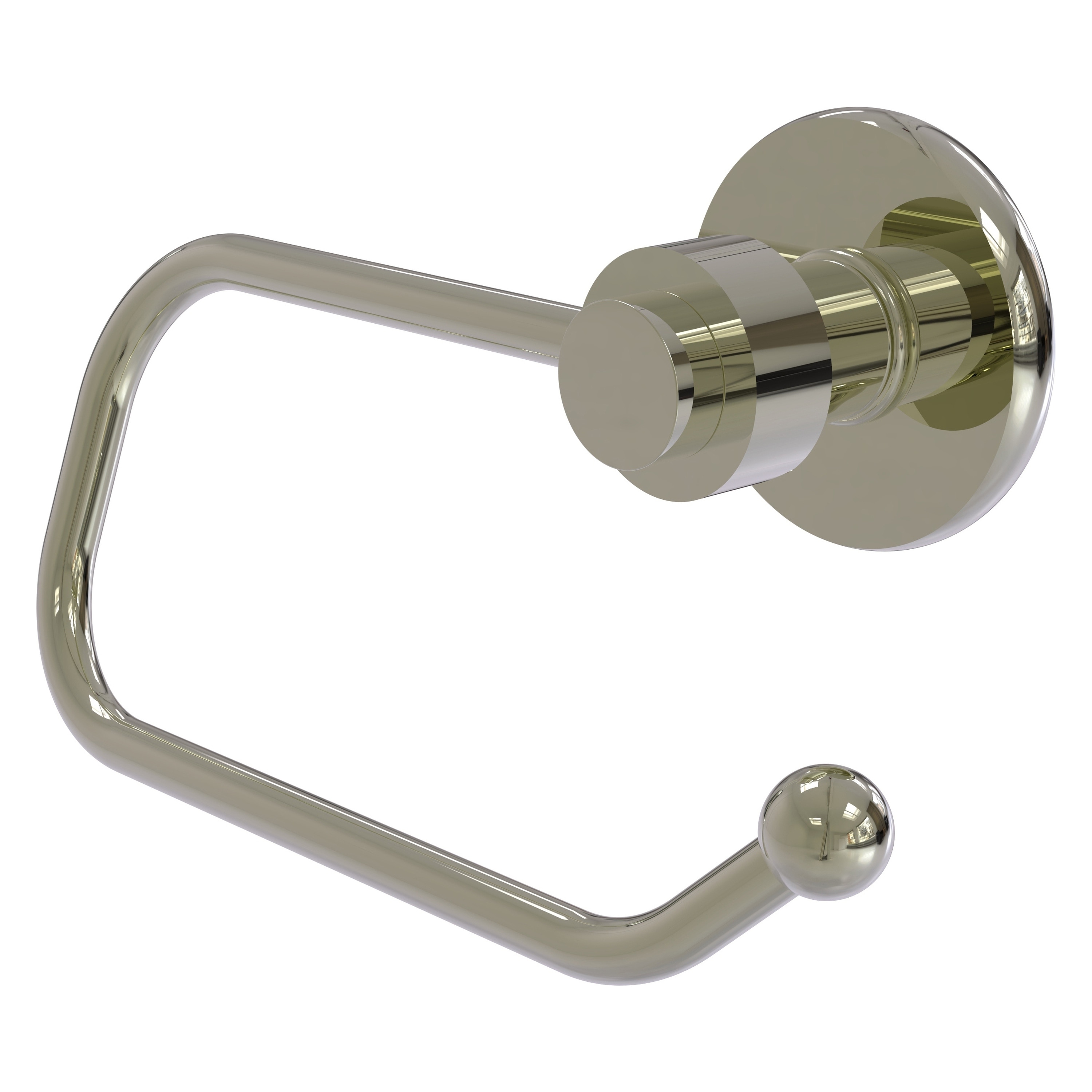 Allied Brass 924E-PNI Mercury Polished Nickel Wall mount Single post Toilet Paper Holder 1 -Rolls