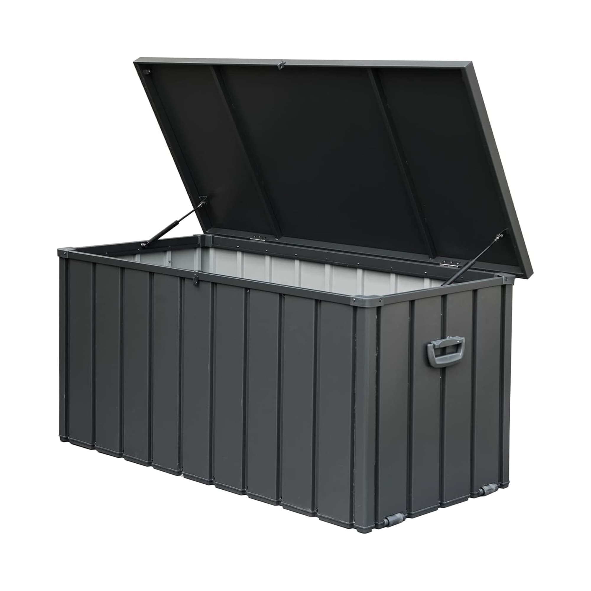 120 Gal. Dark Gray Waterproof Steel Lockable Outdoor Deck Box