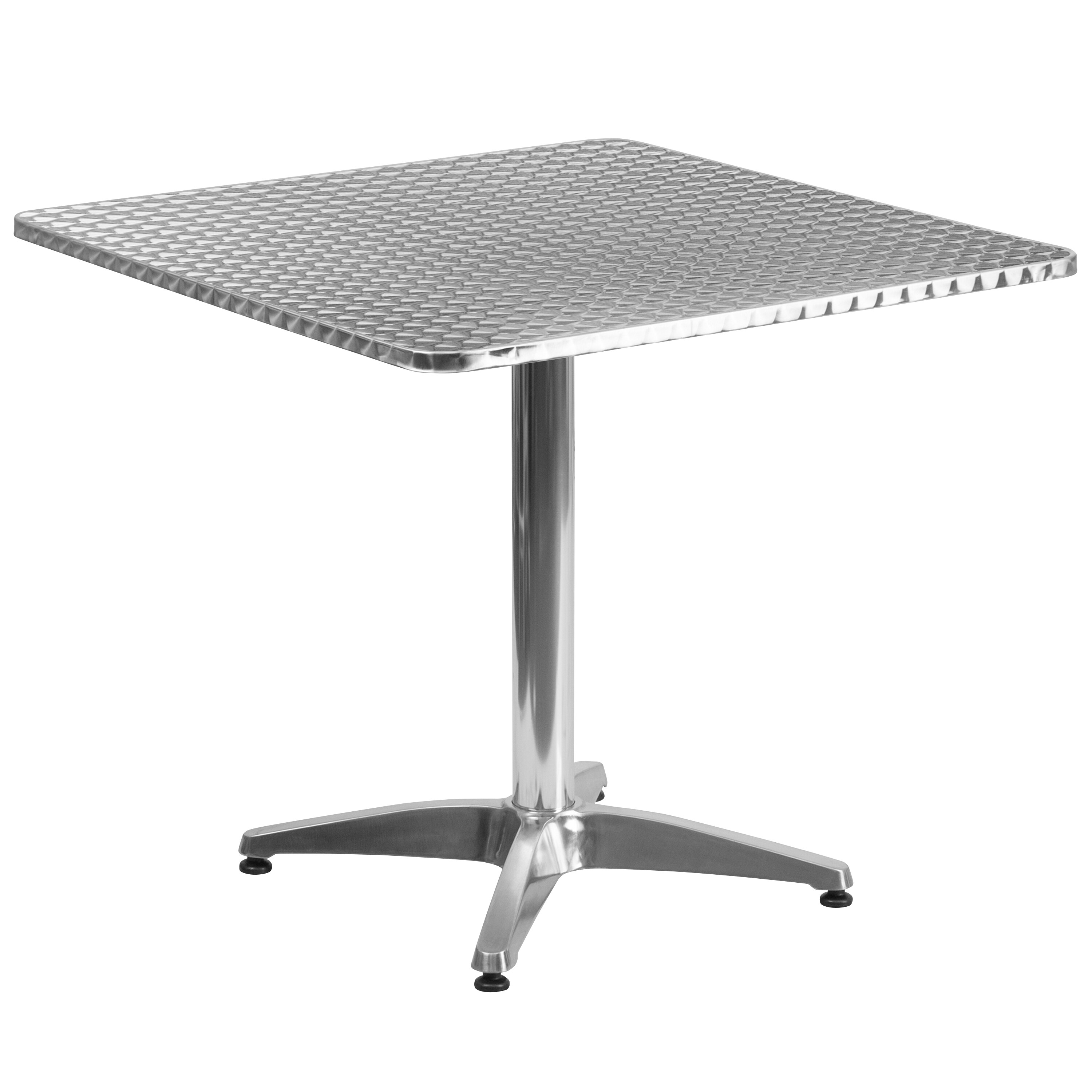 Mellie 31.5'' Square Silver Stainless Steel Dining Table
