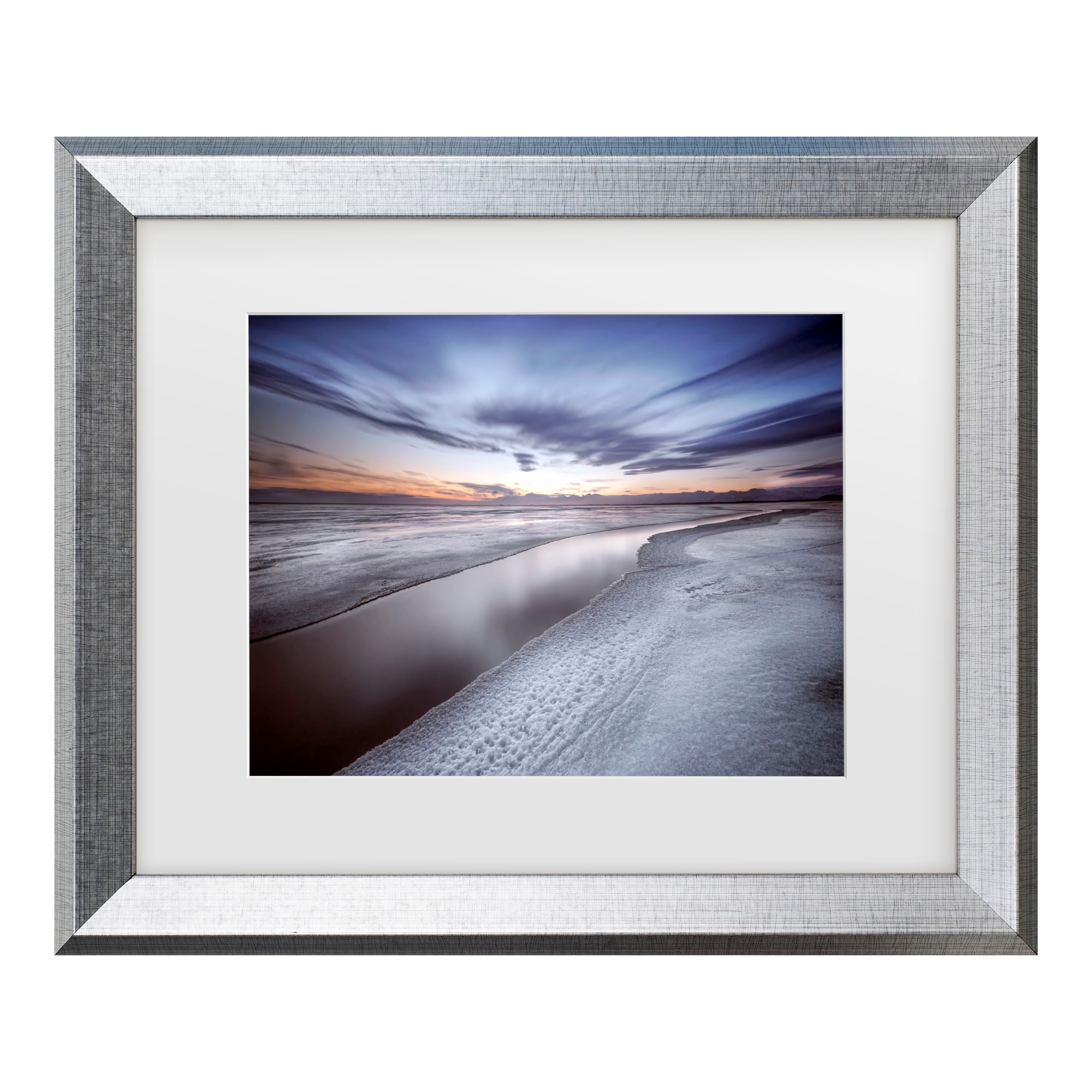 Silver Framed Coastal Canvas Print for Nursery, 11x14