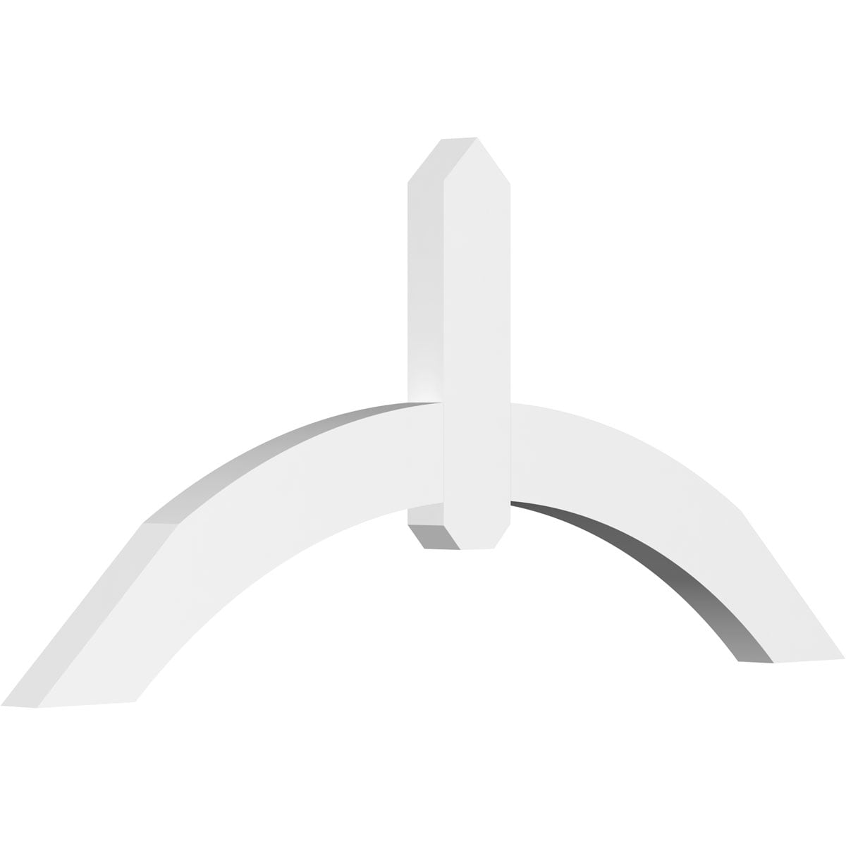 Ekena Millwork GBP048X22X0204ARC00 Archdale White PVC Gable bracket