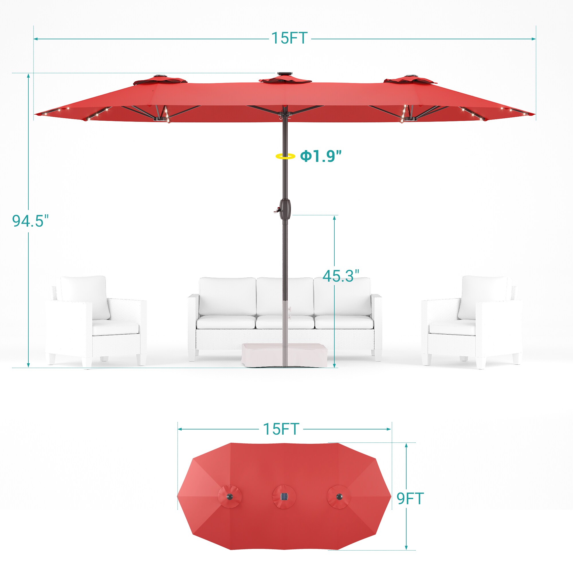 ACEGOSES LW-LED460RD Umbrellas-2 - View #2