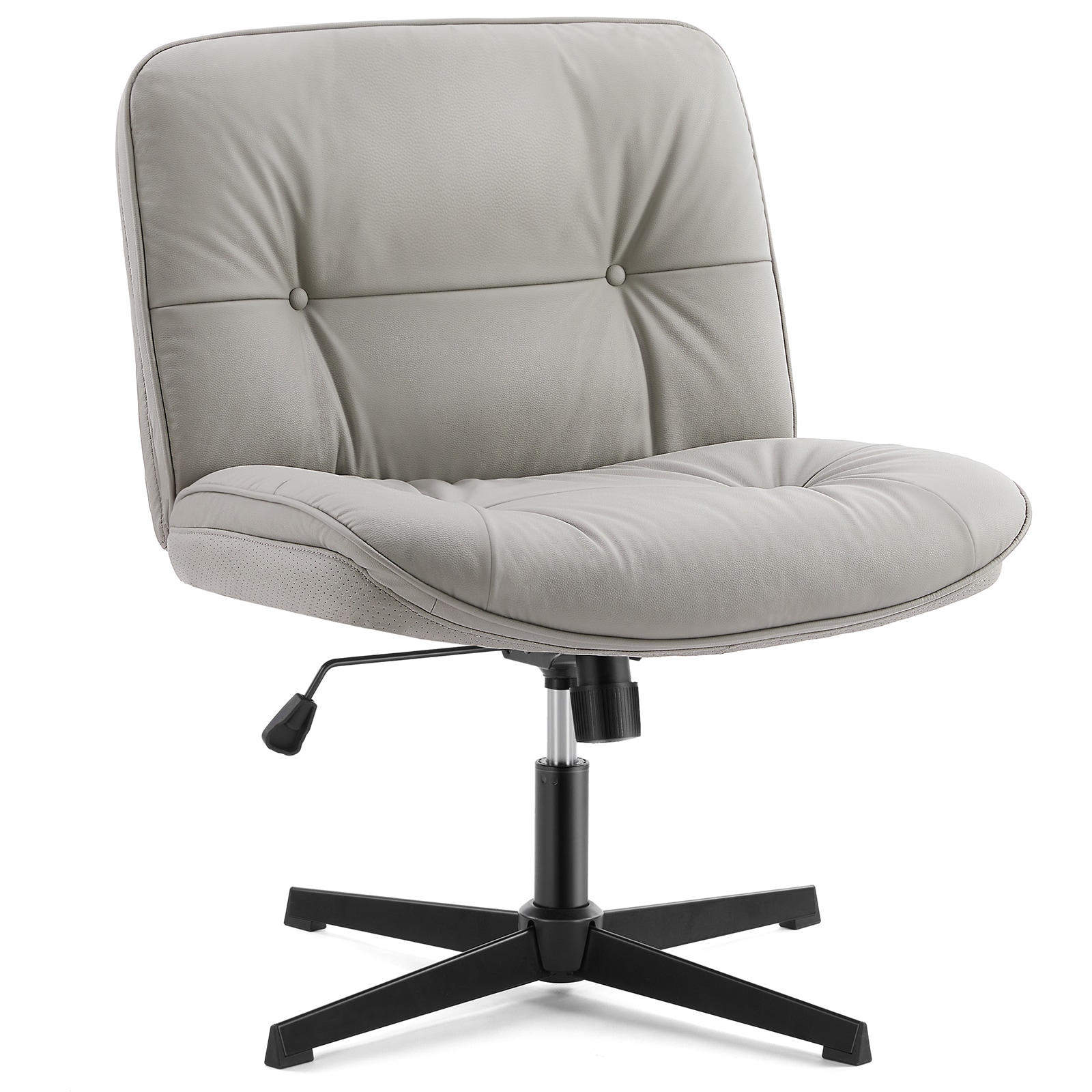 Flynama L-111150 Office Chair Modern Gray Faux leather Swivel Accent Chair