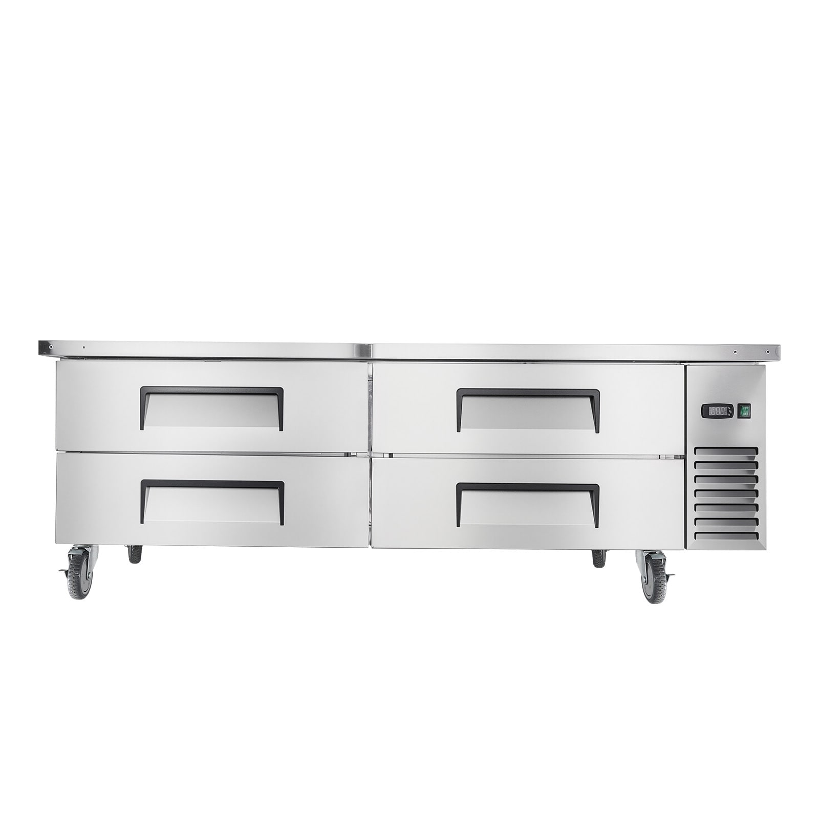 VEVOR FLWSSMZLZGZT1BZJIV1 225 W 4 Drawers with 12 Pans 72-in Stainless Steel Refrigerated Salad prep table