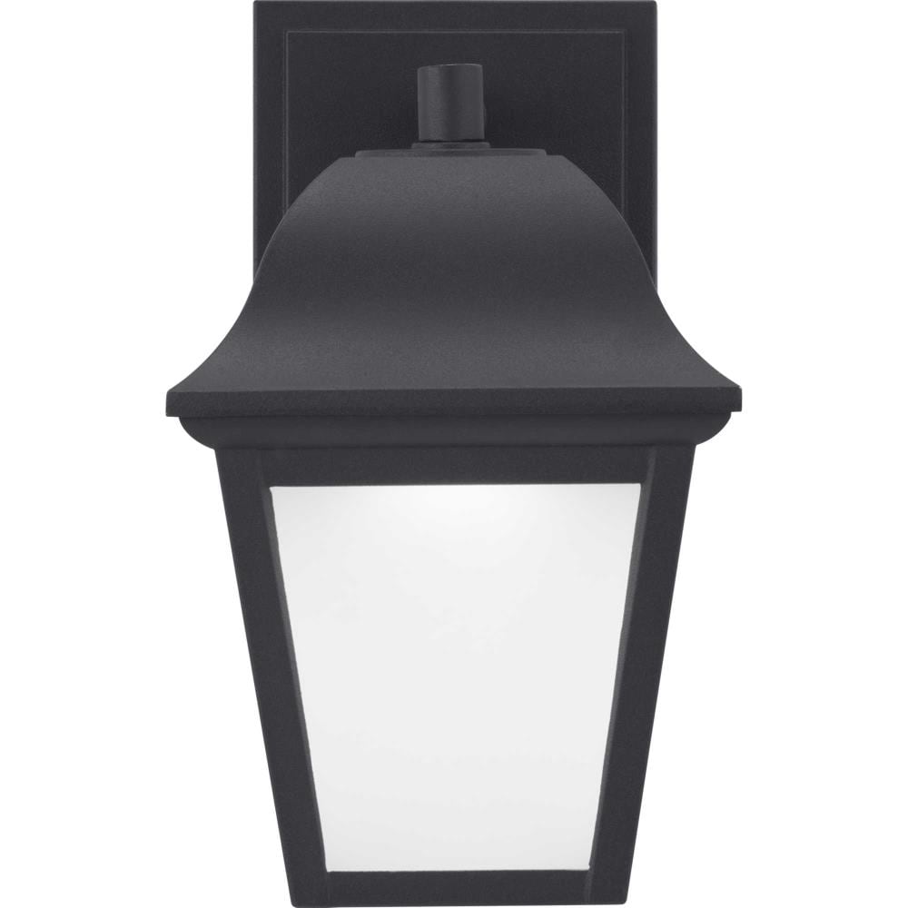 Black Die-Cast Aluminum LED Wall Lantern with Frosted Glass
