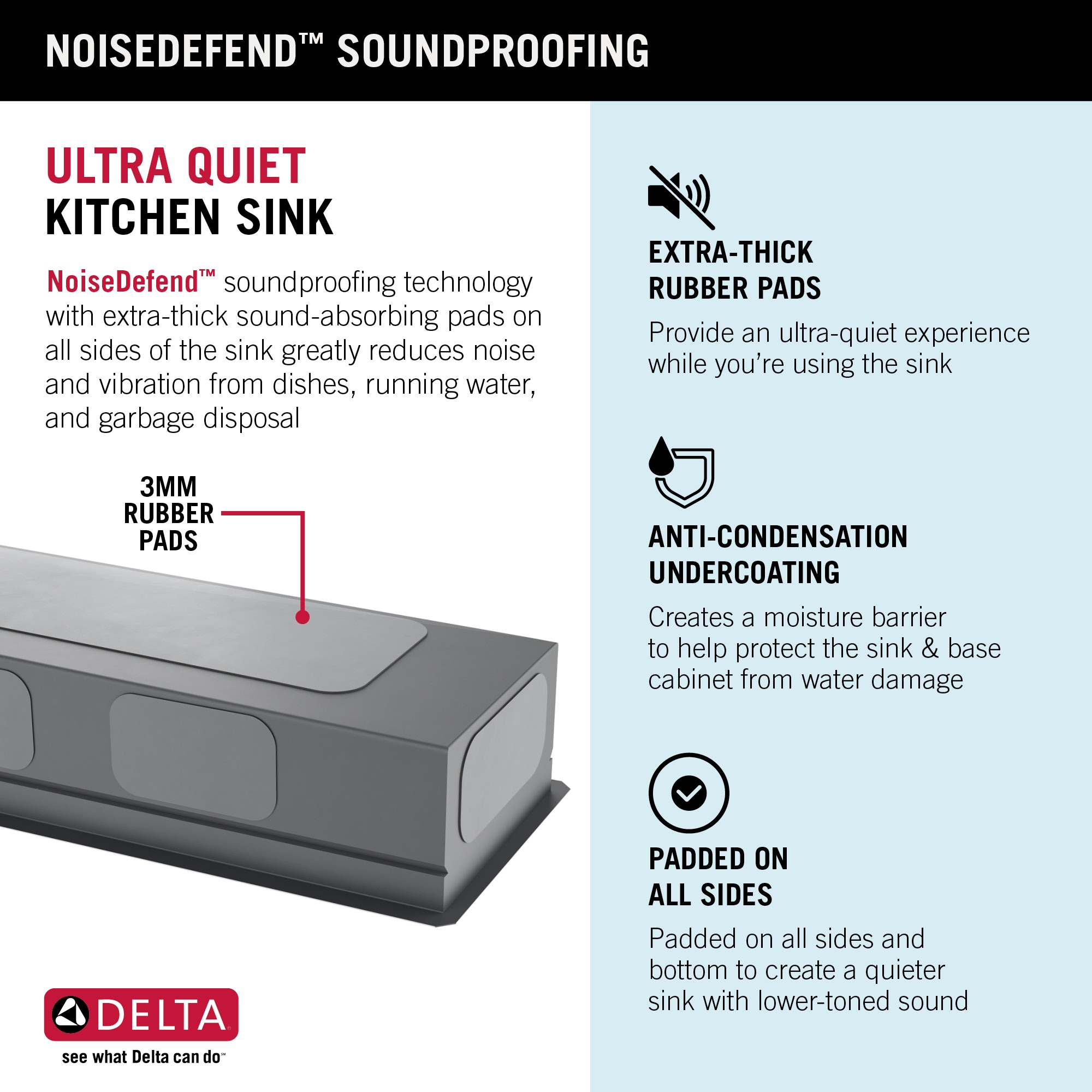 Delta Rivet 45" Stainless Steel Undermount Workstation Kitchen Sink