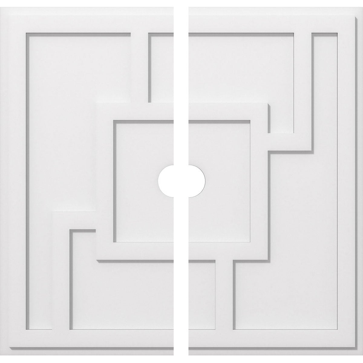 Ekena Millwork CMP32KX2-03000 Knox 32-in W x 32-in L Contemporary White PVC Split Ceiling Medallion