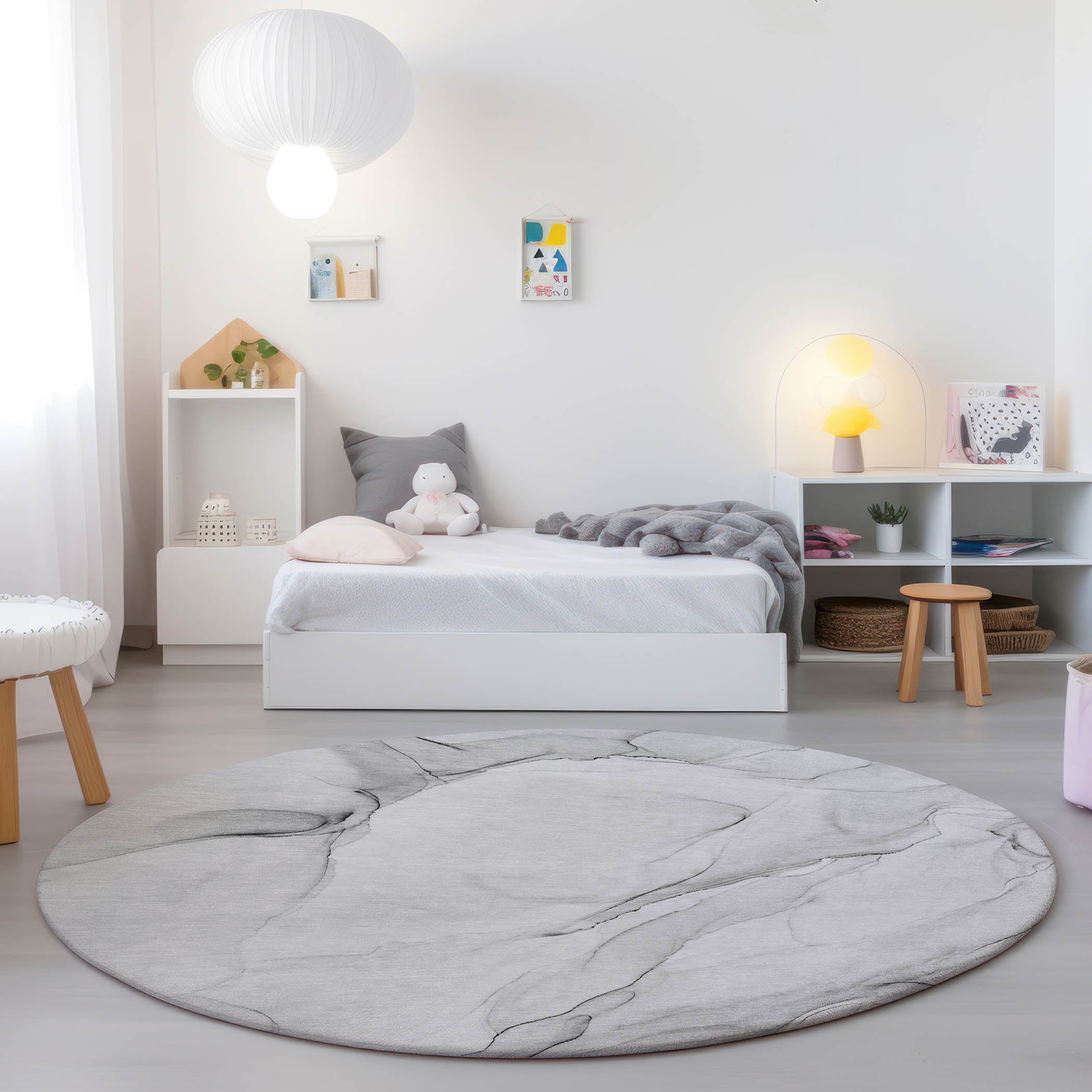 Addison Rugs ACN515GY8RO Chantille ACN515GY 8 x 8 (ft) Polyester Gray Round Indoor/Outdoor Abstract Machine washable Area rug