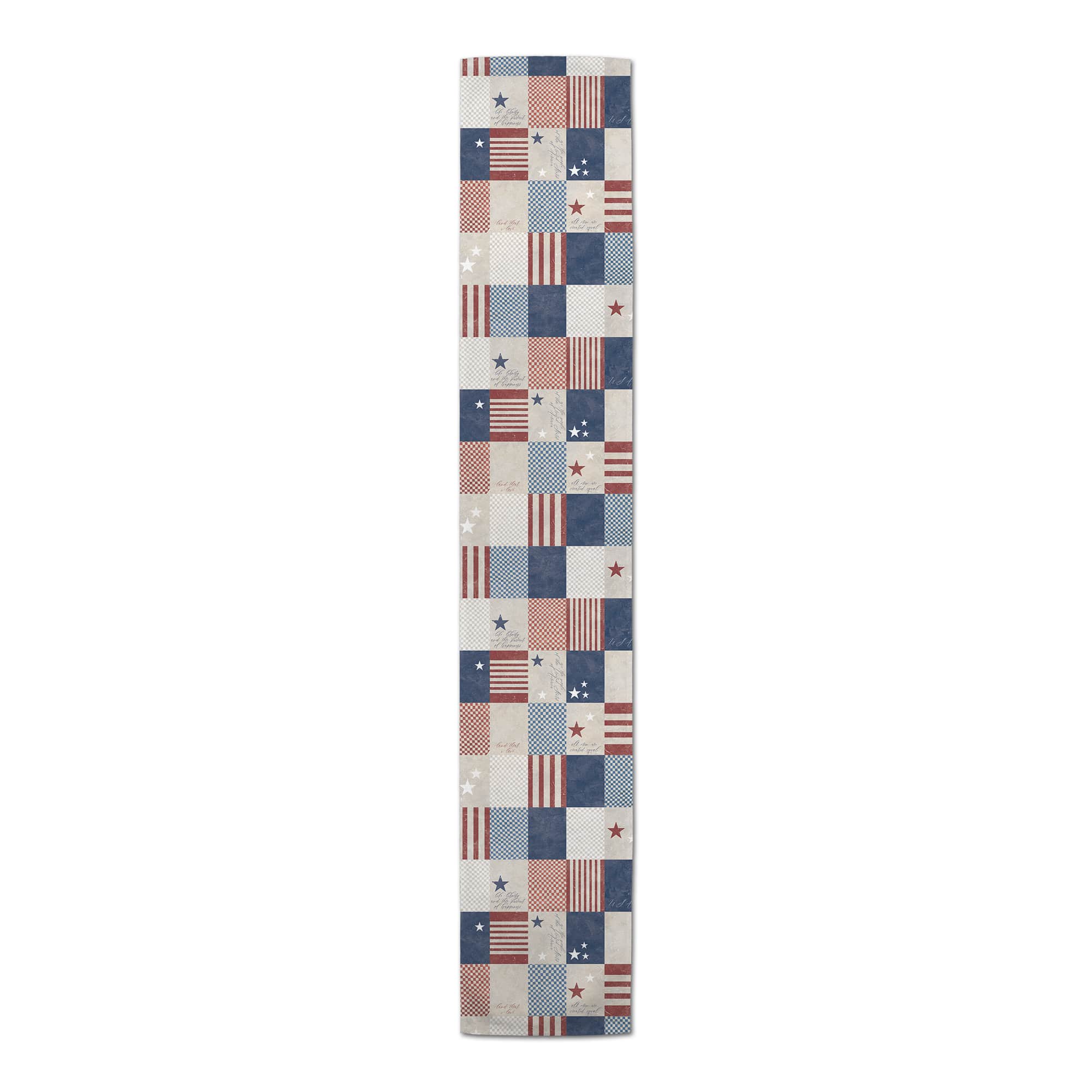 Creative Products Patchwork Check 16x72 Cotton Twill Table Runner