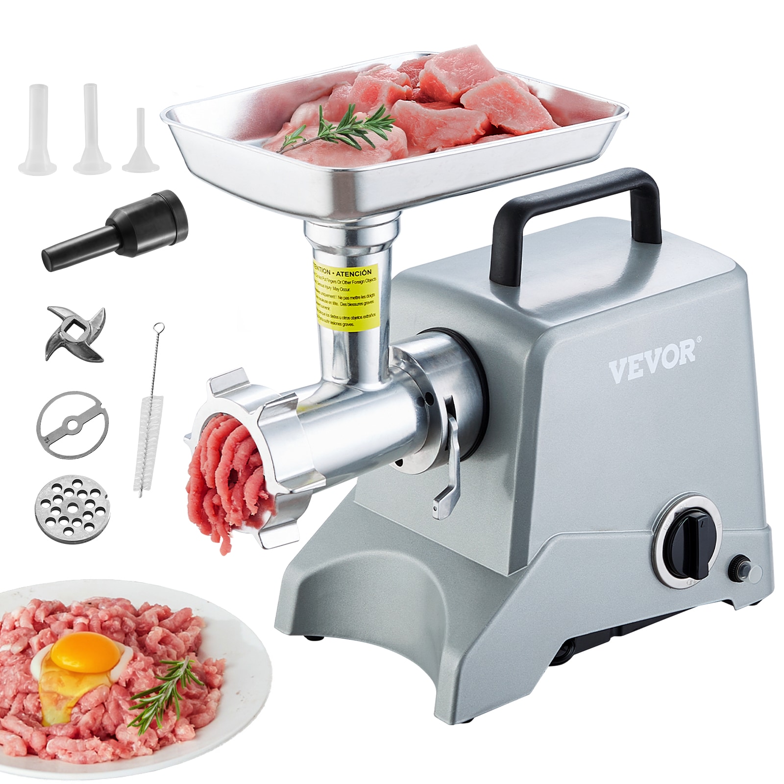 VEVOR RJBDTMC850WCO525RV1 5 LBs/Min 110V Meat Grinder Commercial/Residential Course Grind Stainless steel Electric Meat grinder 575 -Watt