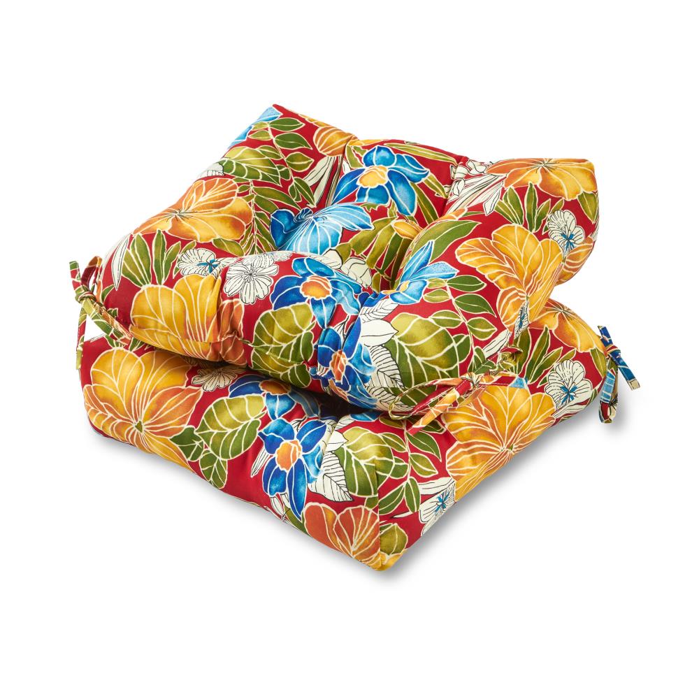 Greendale Home Fashions OC6800S2-ALOHA-RED 20-in x 20-in 2 -Piece Aloha Red Patio chair cushion